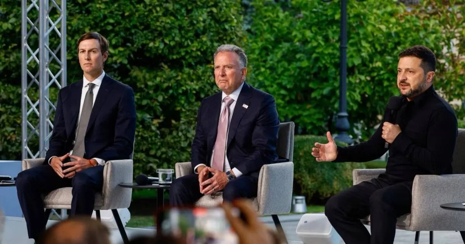 Ukrainian President Zelenskyy in a previous meeting with US presidential envoys Witkoff and Kushner (Ukrainian Embassy in Riyadh)