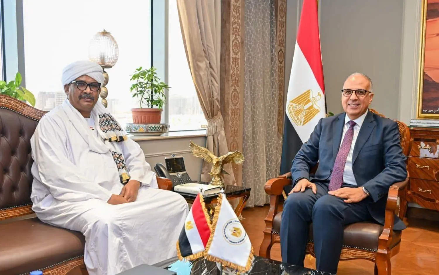 اجتماع وزيري الري المصري والسوداني في القاهرة الأربعاء (صفحة وزارة الري المصرية على «فيسبوك»)