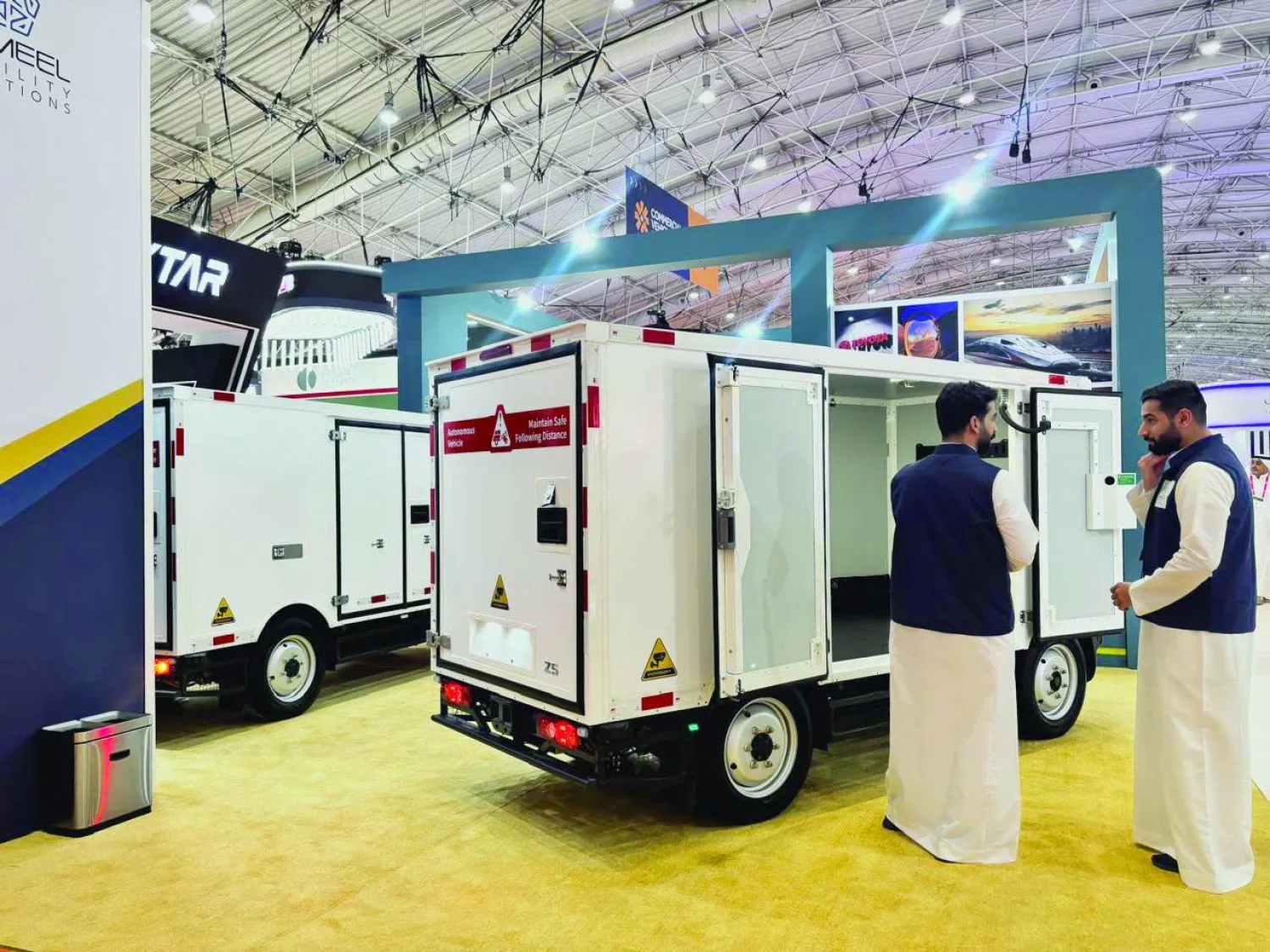 One of the autonomous trucks (Asharq Al-Awsat) 