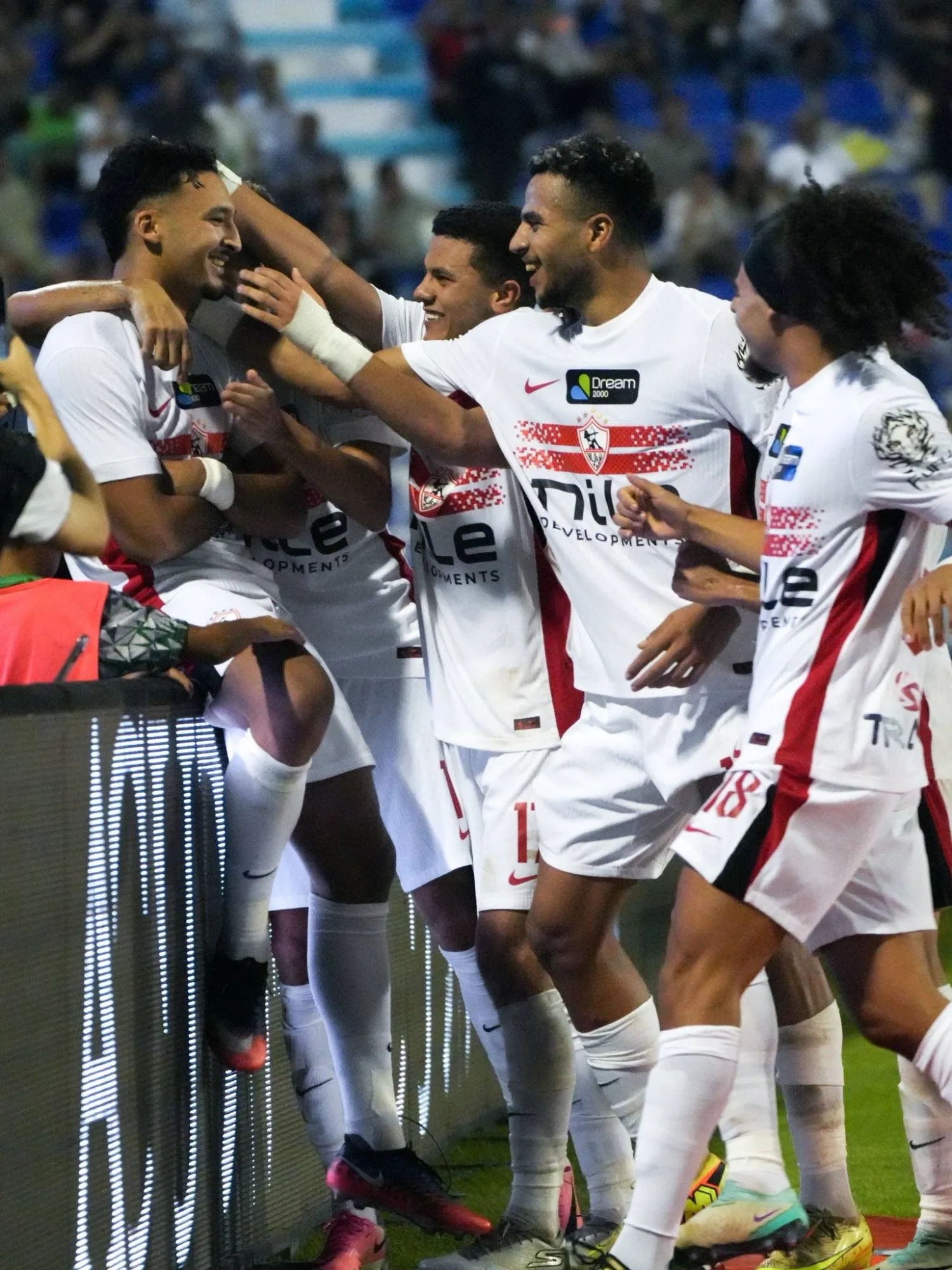 فرحة زملكاوية بهدف الفوز في المباراة (موقع نادي الزمالك)