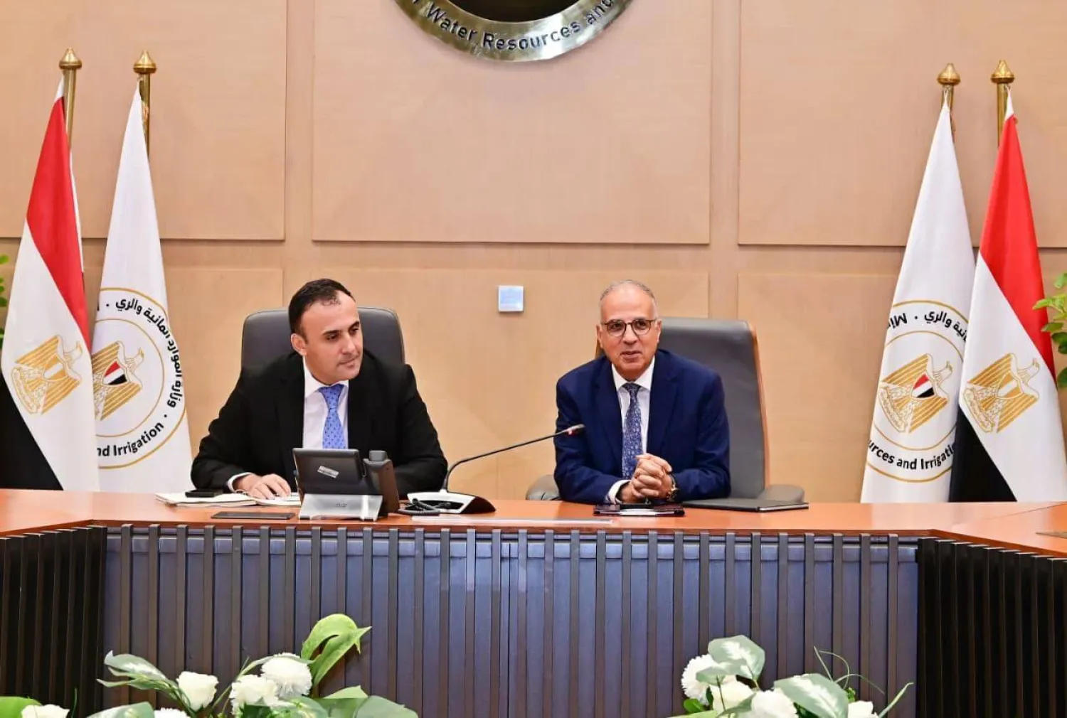 وزير الري المصري خلال لقاء مع النائب الأول لرئيس مجلس الوزراء الأوزبكي (وزارة الري المصرية)