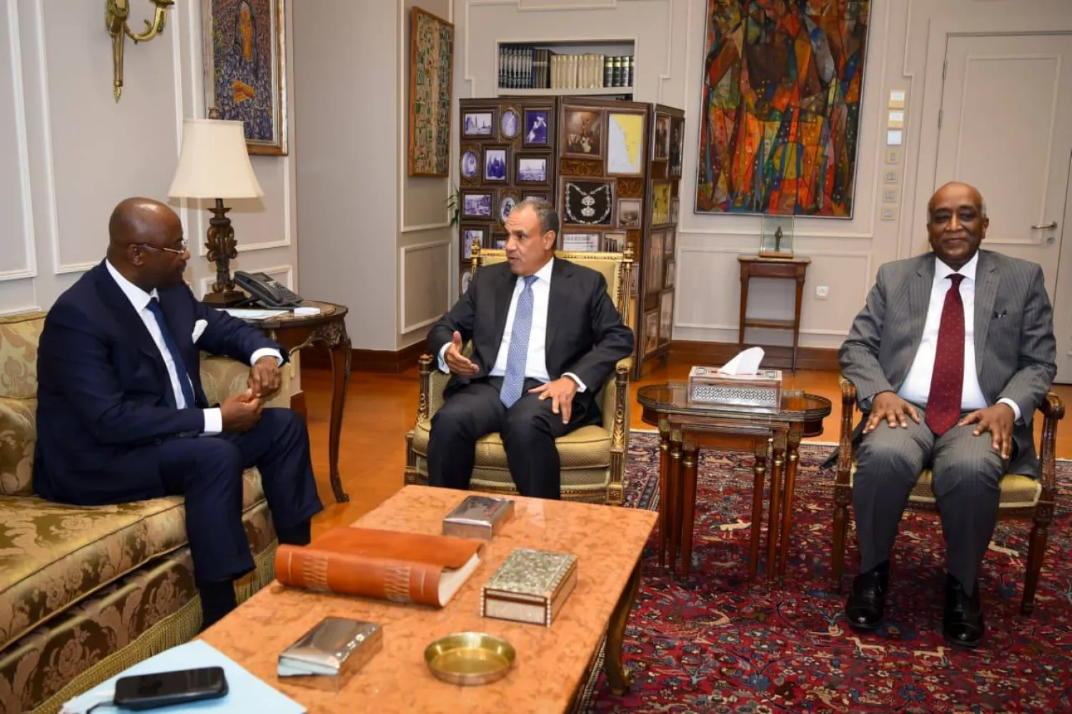 وزير الخارجية المصري يناقش تحضيرات منتدى «العلمين - أفريقيا» مع رئيس «البنك الأفريقي للتصدير والاستيراد» (الخارجية المصرية)
