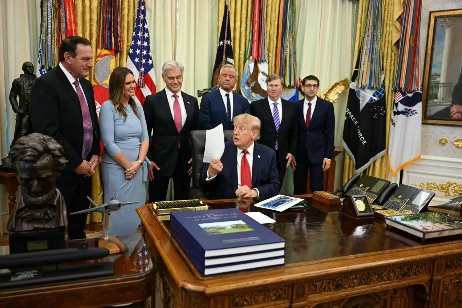 ABD Başkanı Donald Trump, Beyaz Saray’da düzenlenen bir etkinlik sırasında konuşuyor (AFP)
