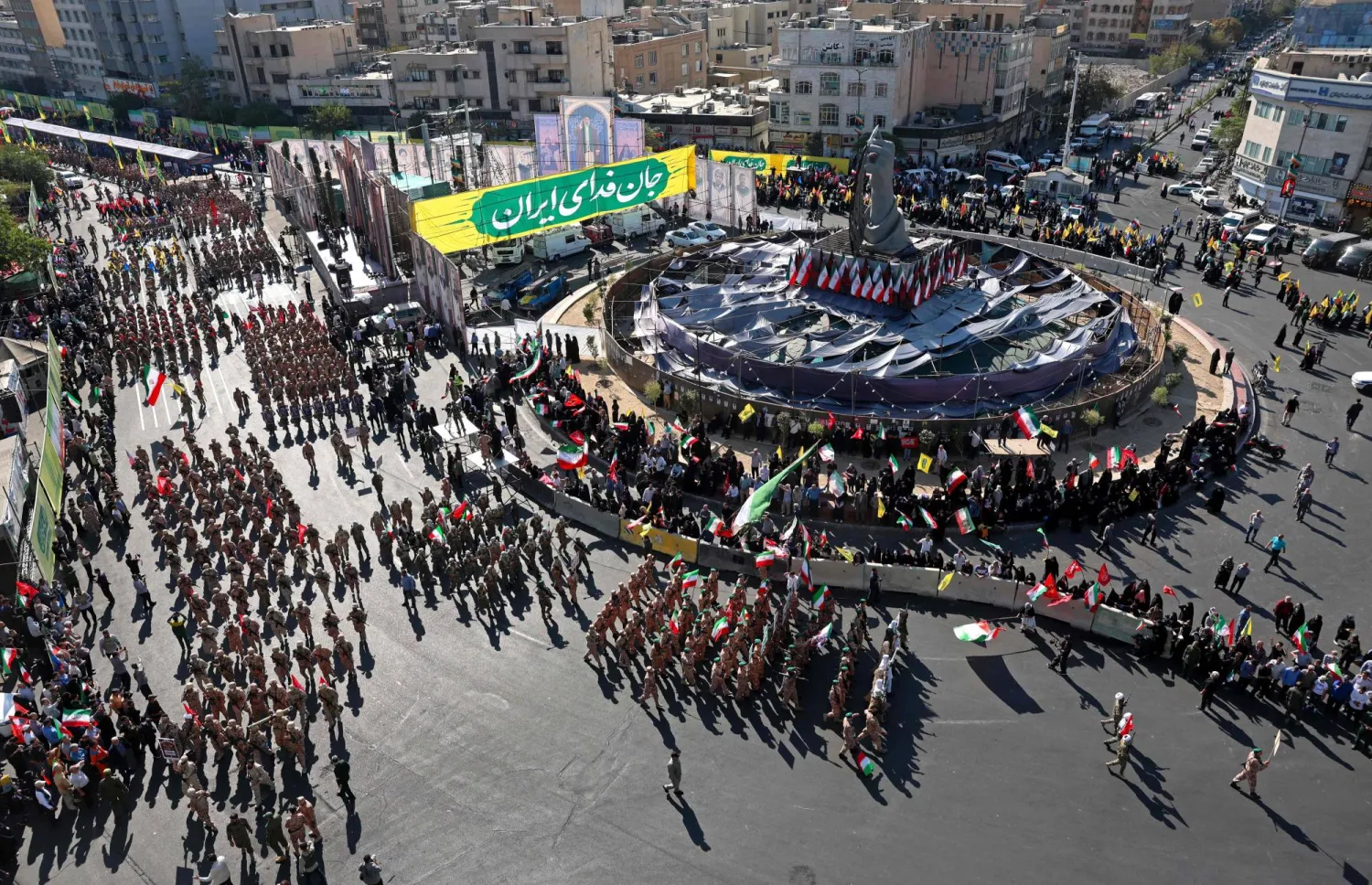Members of Iran's Basij paramilitary force take part in a military rally named Jan-Fada (those willing to sacrifice their lives) in Tehran September 18, 2026. (Photo by AFP) 