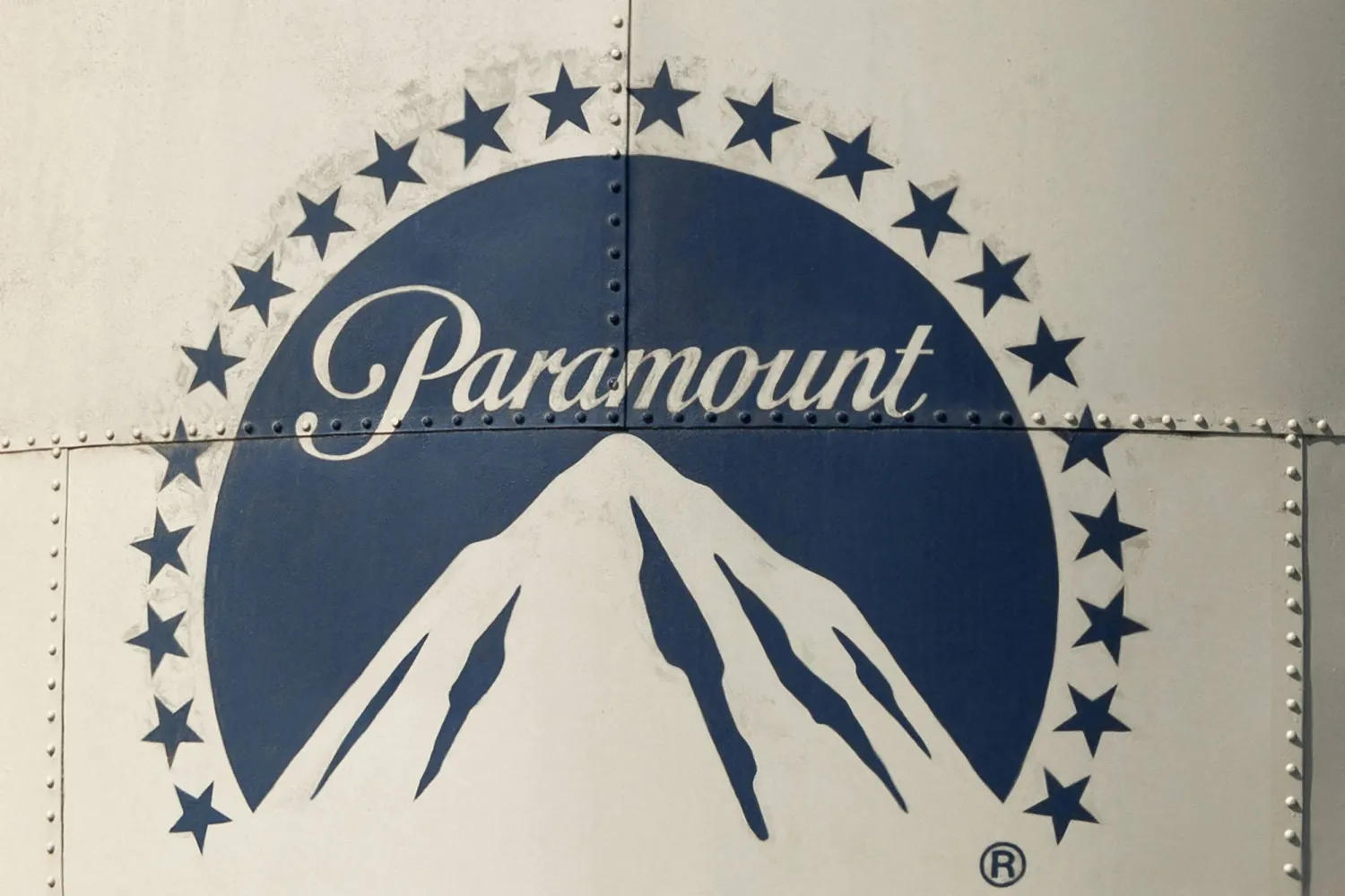 The Paramount logo is shown on one of the studio's structures at the Paramount studio lot in Hollywood, Los Angeles, California, US, February 26, 2026. (Reuters)