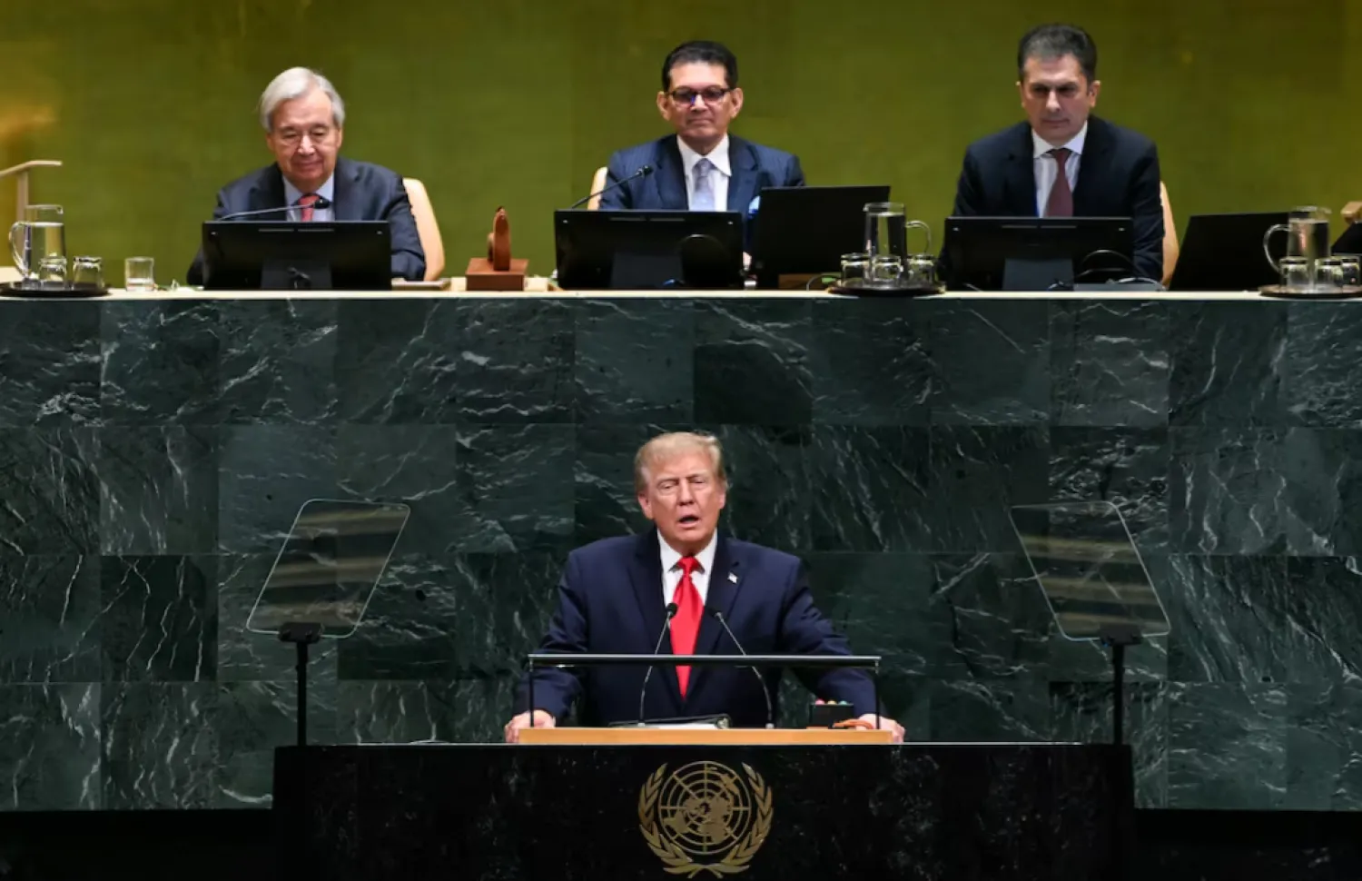 US President Donald Trump speaks during the 81st United Nations General Assembly at the United Nations Headquarters in New York City, US, September 22, 2026. BRENDAN SMIALOWSKI/Pool via REUTERS 