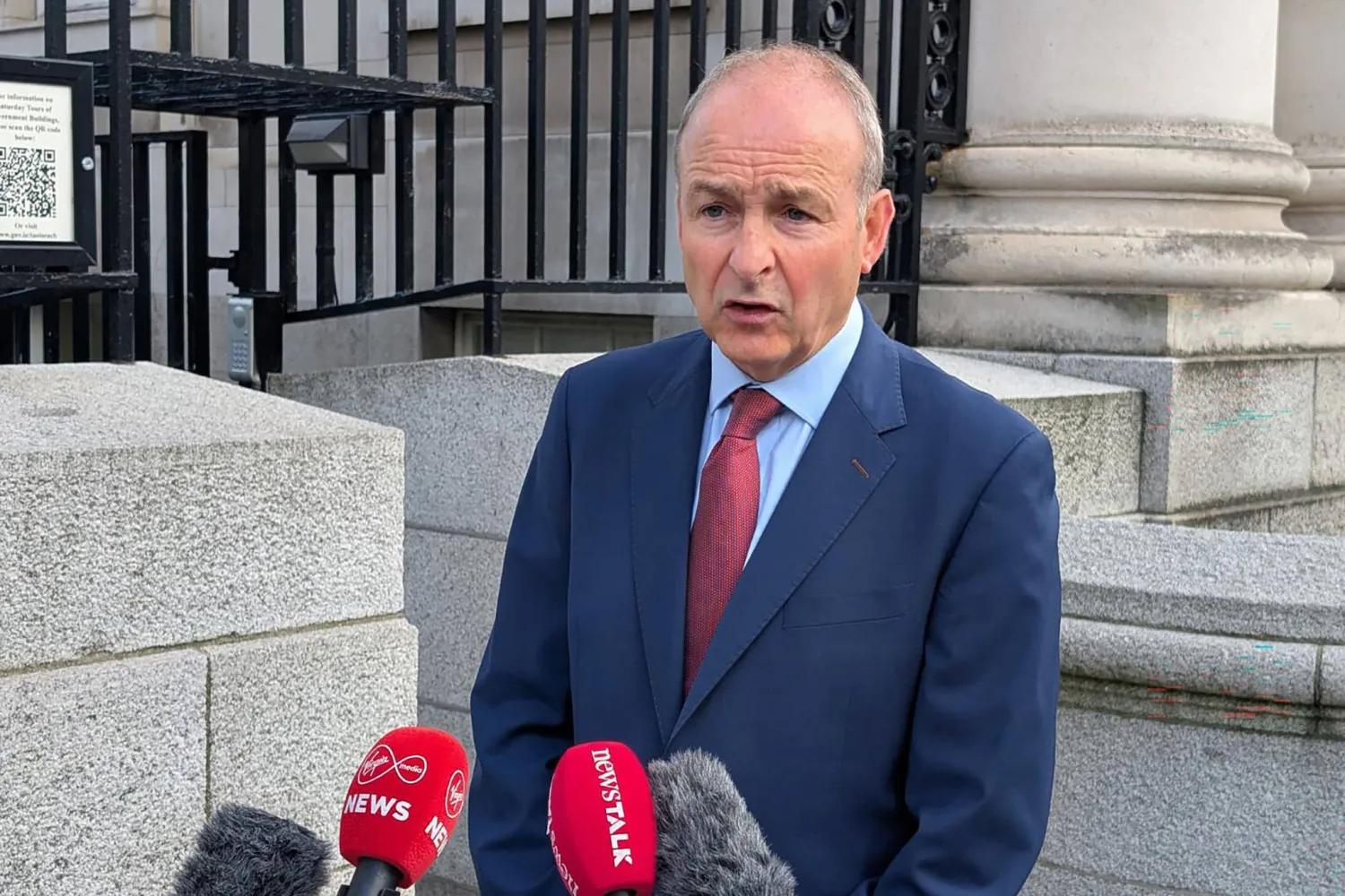 21 September 2026, Ireland, Dublin: Ireland's Prime Minister Micheal Martin speaks to members of the media before a Cabinet meeting, at Government Buildings. (dpa)