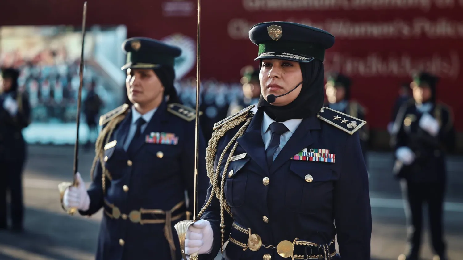 صورة من حفل تخريج الدفعة الأولى من معهد الشرطة النسائية في محافظة ريف دمشق (وزارة الداخلية السورية)