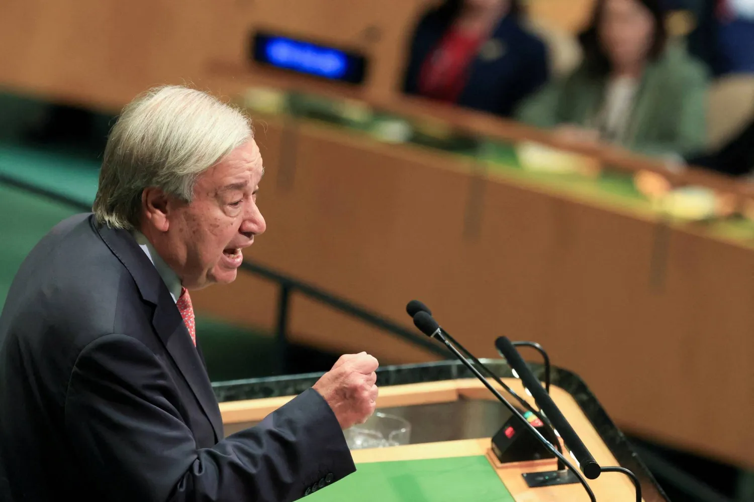 United Nations Secretary-General Antonio Guterres addresses the 81st United Nations General Assembly at UN headquarters in New York City, US, September 22, 2026. (Reuters)