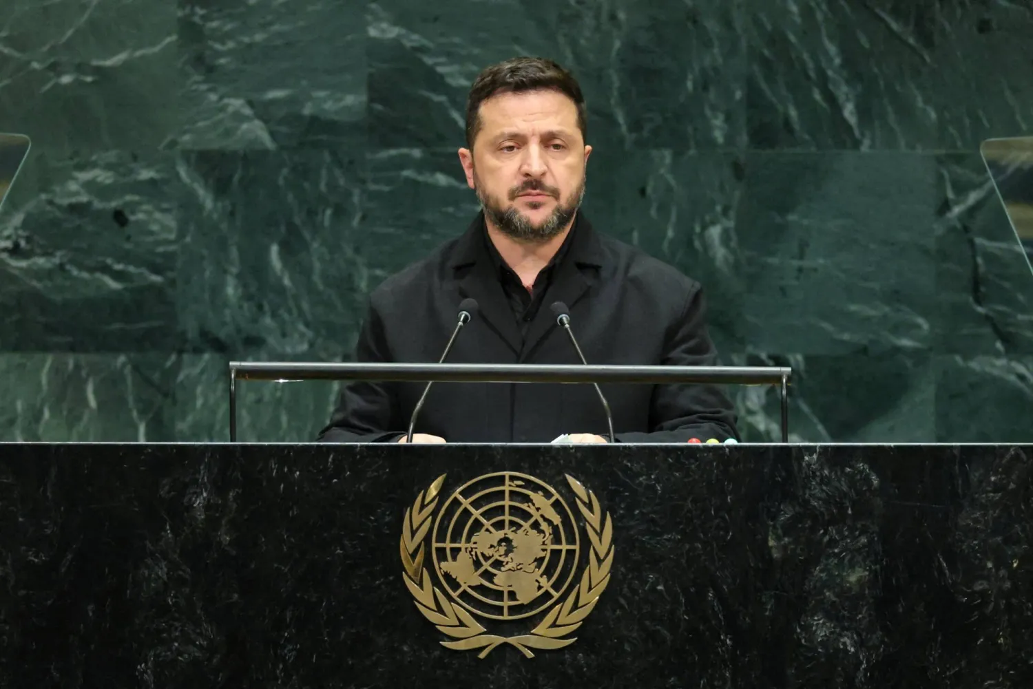 Ukraine's President Volodymyr Zelenskiy addresses the 81st United Nations General Assembly (UNGA) at UN headquarters in New York City, US, September 23, 2026. (Reuters)