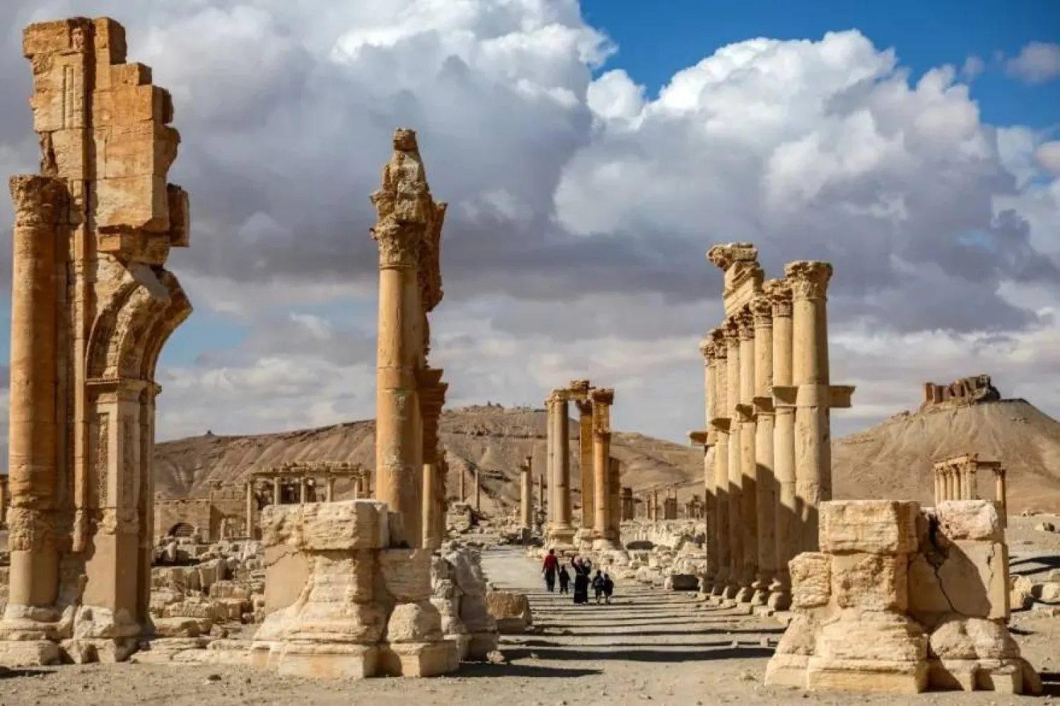 من موقع تدمر الأثري في وسط سوريا (أ.ف.ب)