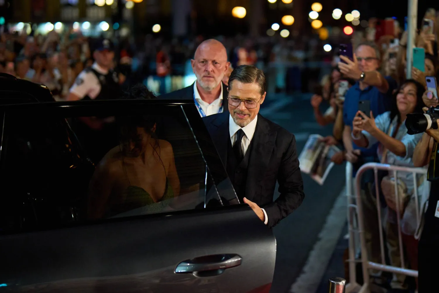 Brad Pitt arrives at the 74th edition of the San Sebastián Film Festival in San Sebastian, northern Spain, Wednesday, Sept. 23, 2026. (AP Photo/Miguel Oses)
