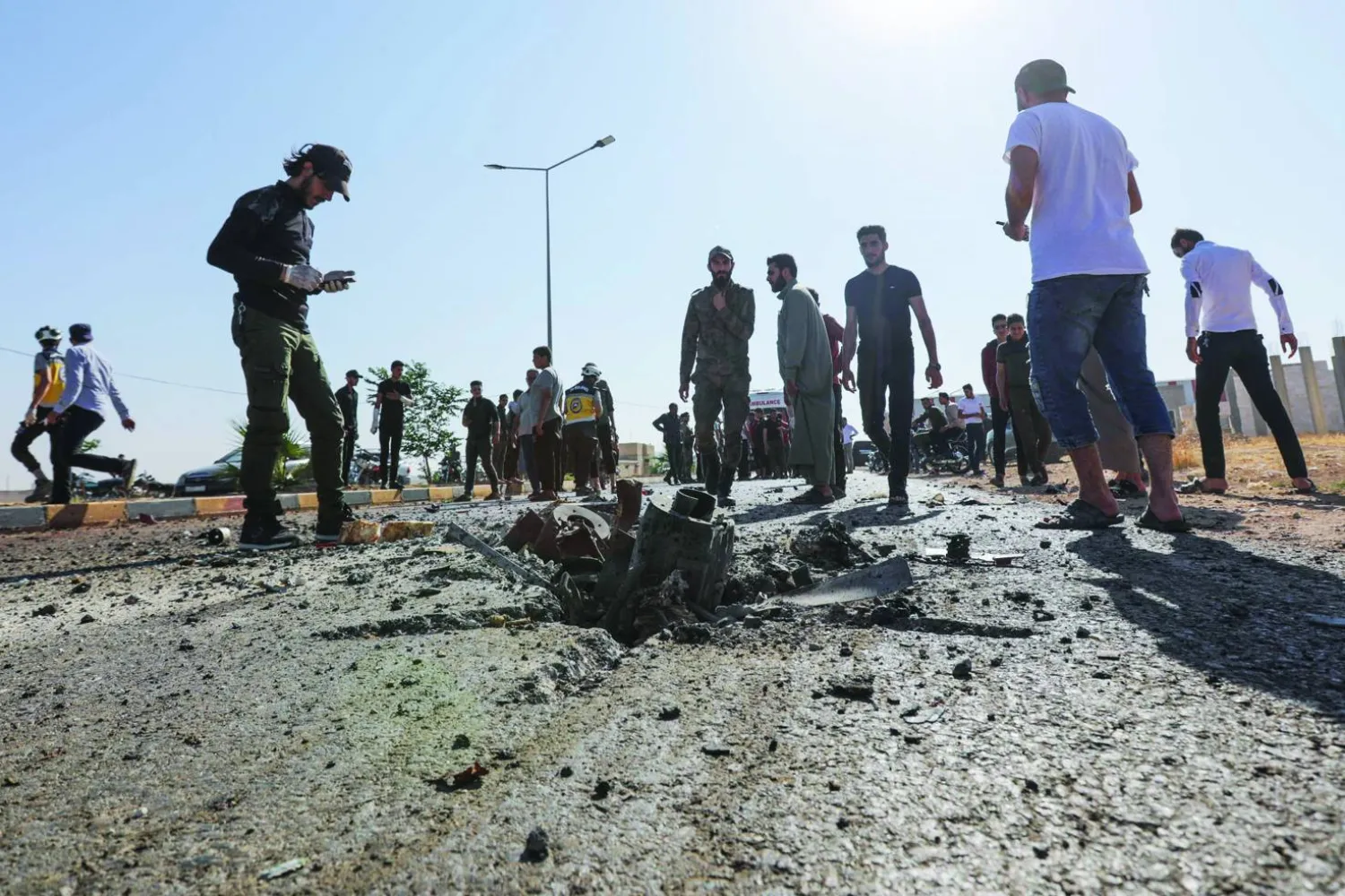 موقع غارة أميركية قتلت زعيم تنظيم «داعش» بمسيّرة في بلدة بزاعة بريف حلب يوليو 2023 (أ.ف.ب)