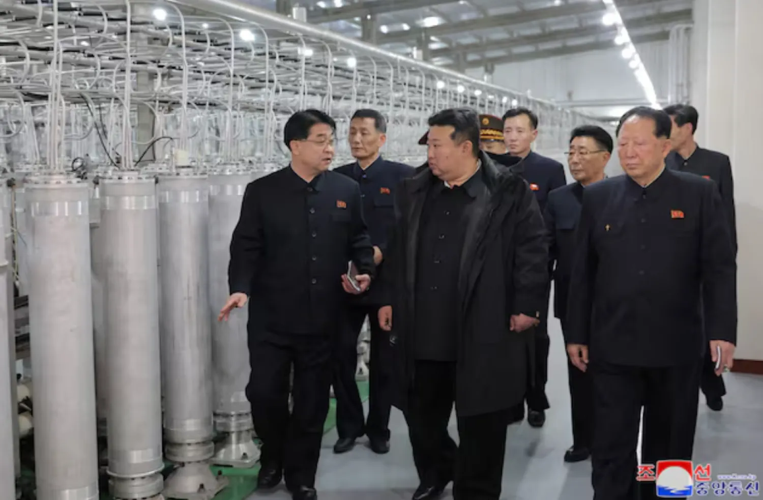 North Korean leader Kim Jong Un visits the country's nuclear material production base and nuclear weapons institute, at an undisclosed location in North Korea, in this photo released by North Korea's official Korean Central News Agency on January 29, 2025. KCNA via REUTERS/File Photo 