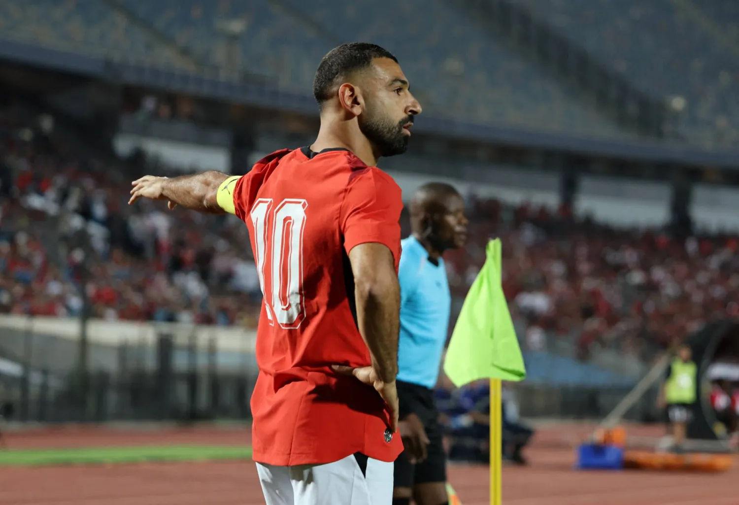 Soccer Football - African Cup of Nations - Qualification - Group B - Egypt v Angola - Cairo International Stadium, Cairo, Egypt - September 25, 2026 Egypt's Mohamed Salah gestures during the match REUTERS/Mohamed Abd El Ghany