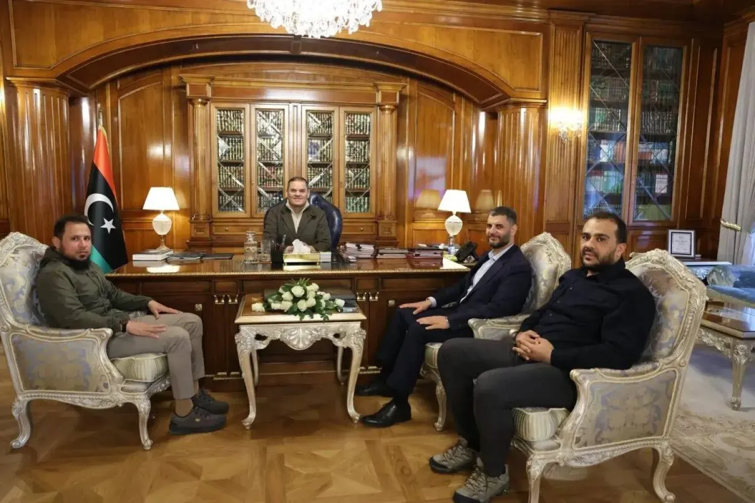 Libya Ulusal Birlik Hükümeti Başbakanı Abdülhamid Dibeybe, Trablus’ta düzenlenen bir güvenlik toplantısında (Arşiv-Dibeybe’nin Ofisi)