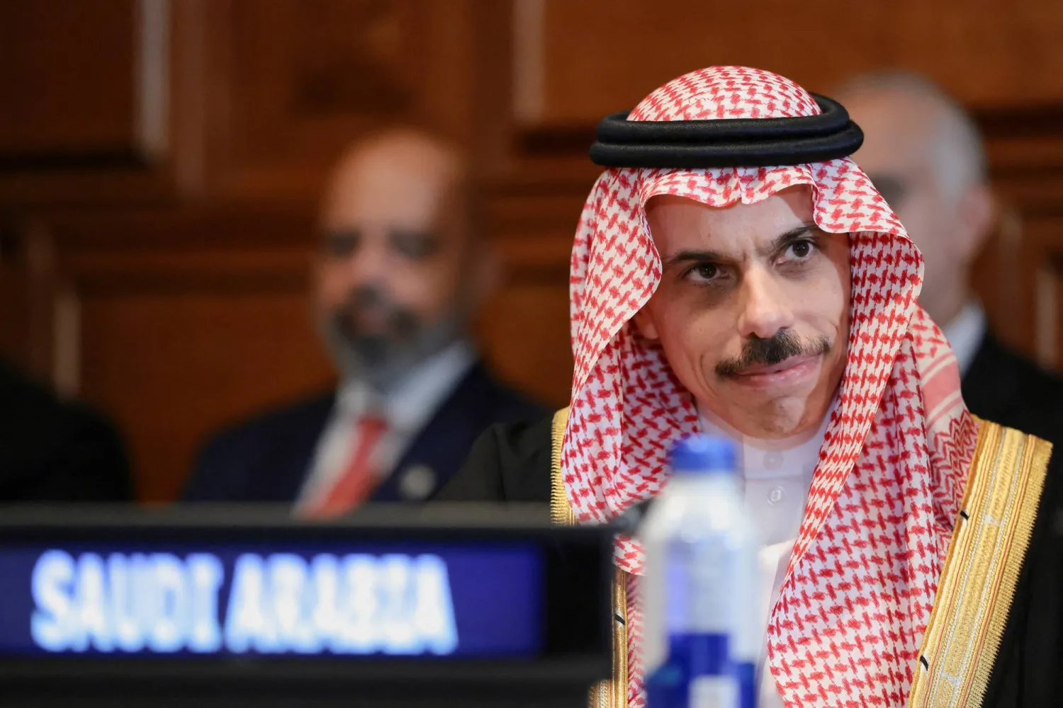 Saudi Foreign Minister Faisal bin Farhan Al-Saud attends a multilateral meeting with leaders from the Gulf Cooperation Council, which includes the United Arab Emirates (UAE), Qatar, Bahrain, Kuwait, and Oman, during the 81st United Nations General Assembly (UNGA) in New York City, US, September 22, 2026. REUTERS/Kylie Cooper