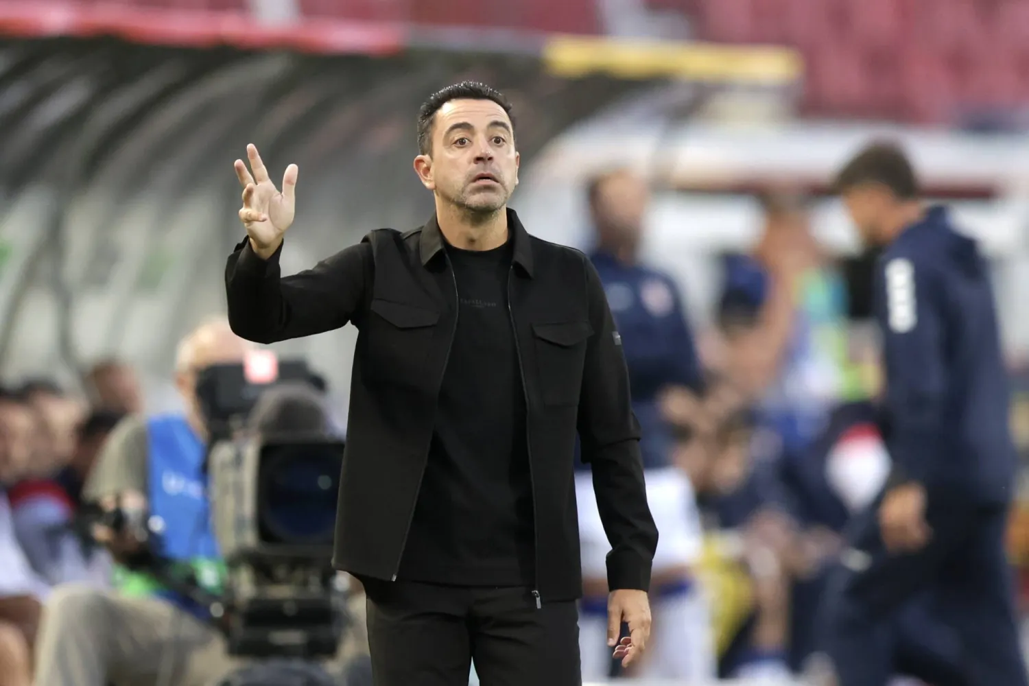 Netherlands head coach Xavi Hernandez gestures during the UEFA Nations League soccer match between Serbia and Netherlands in Belgrade, Serbia, 27 September 2026.  EPA/ANDREJ CUKIC