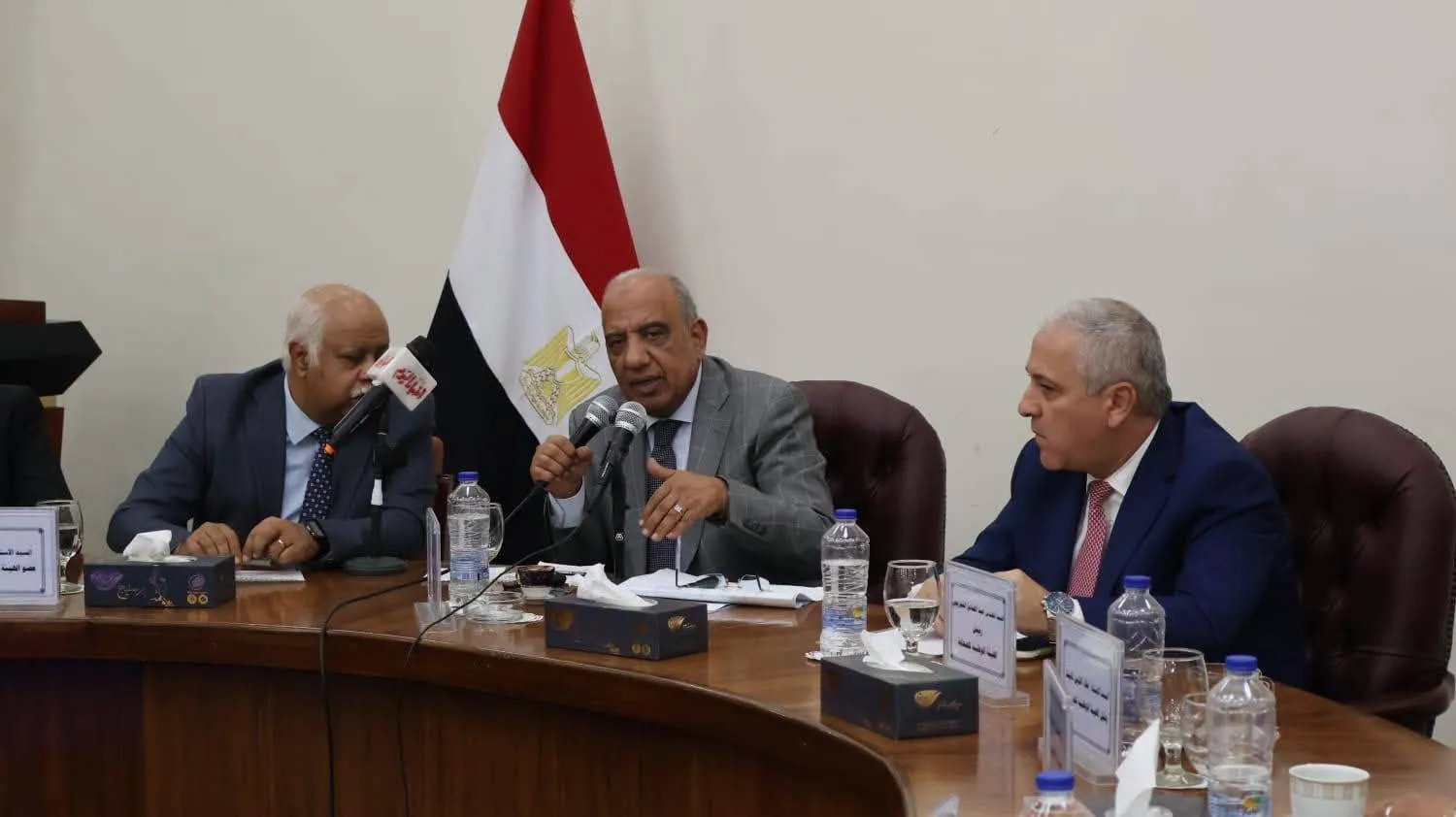 وزير الكهرباء المصري خلال ندوة بـ«الهيئة الوطنية للصحافة» مساء الأحد (صفحة وزارة الكهرباء على فيسبوك) 