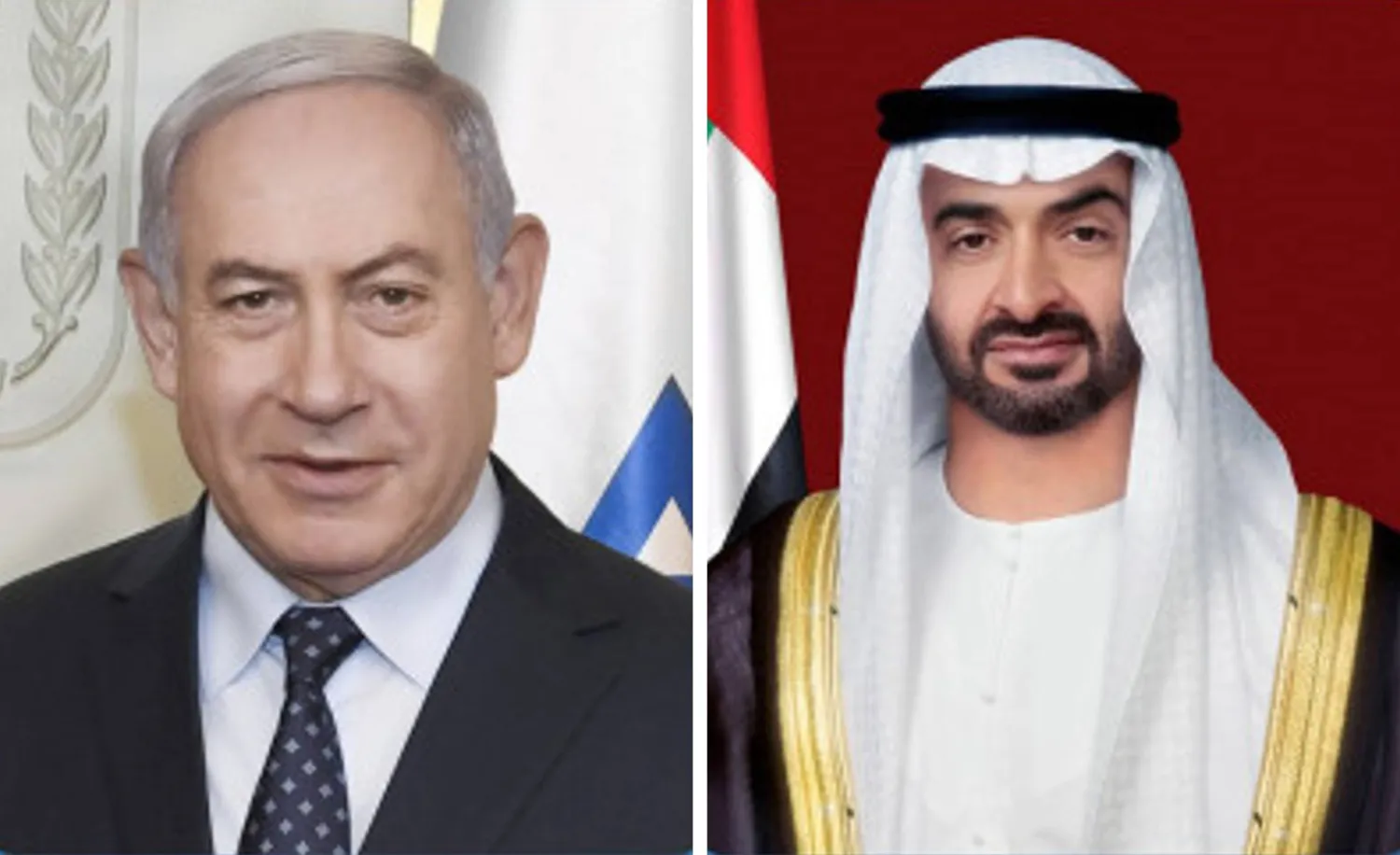 UAE President Sheikh Mohamed bin Zayed Al Nahyan and Israeli Prime Minister Benjamin Netanyahu. (WAM)