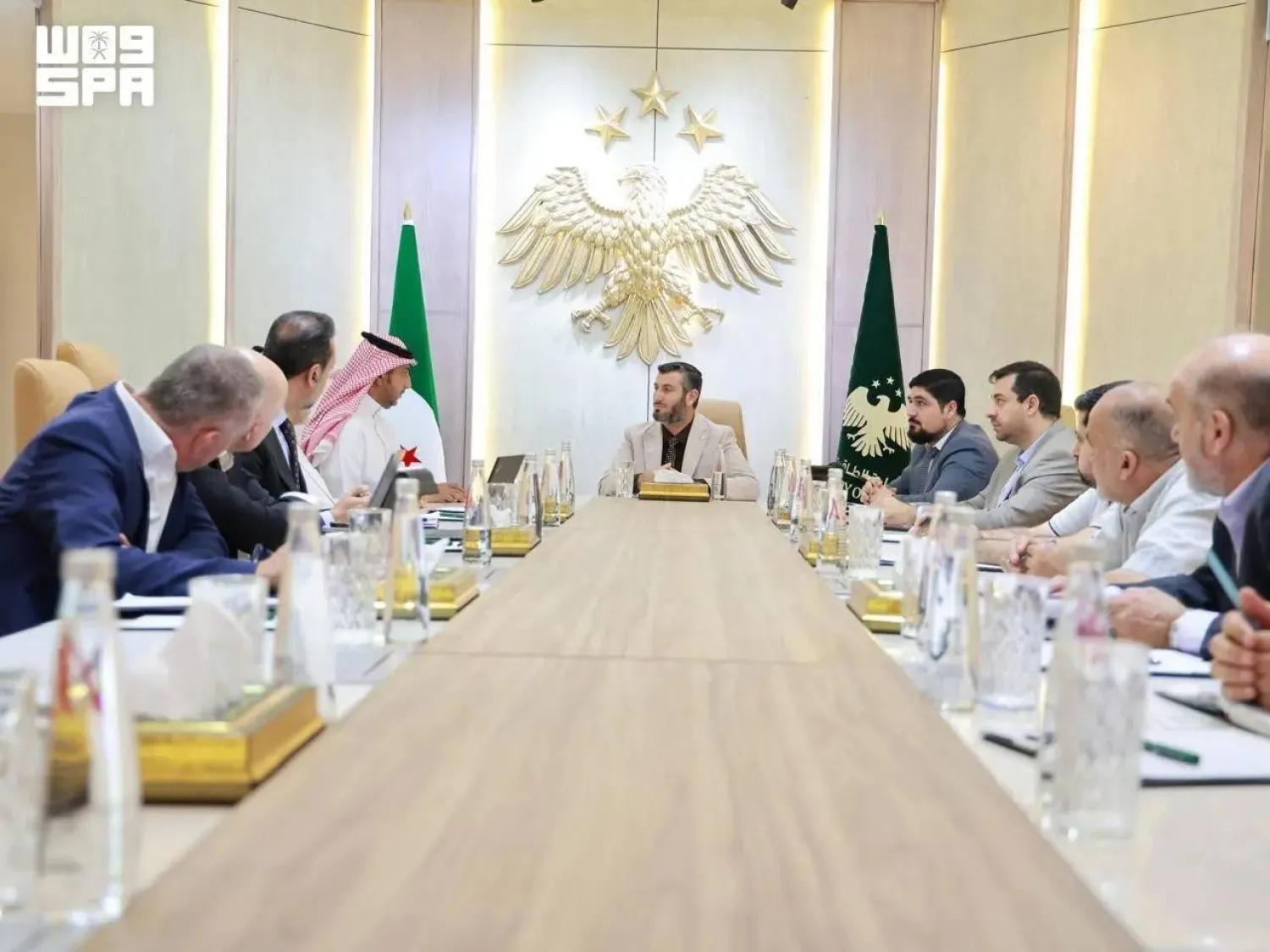 The Saudi and Syrian delegations meet in Damascus on Monday. (SPA)
