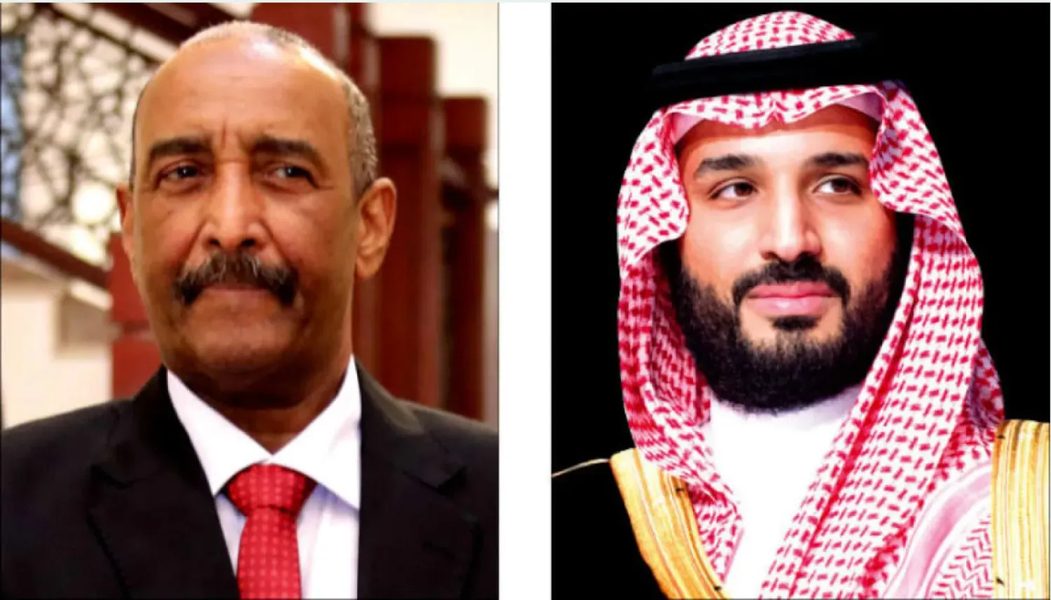 الأمير محمد بن سلمان ولي العهد السعودي ورئيس مجلس السيادة الانتقالي السوداني عبد الفتاح البرهان (الشرق الأوسط)