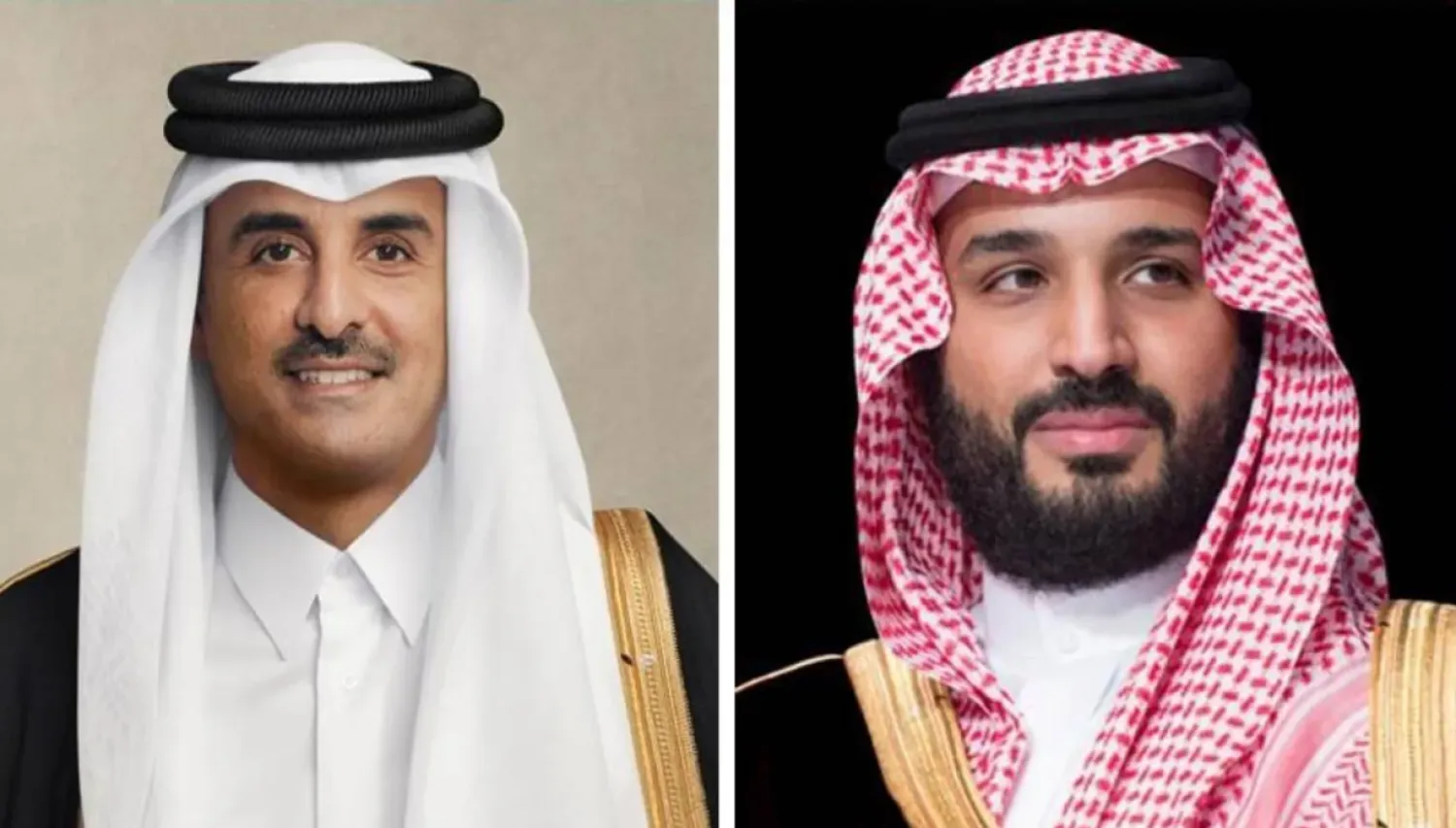 ولي العهد السعودي الأمير محمد بن سلمان (واس) والشيخ تميم بن حمد أمير دولة قطر (الشرق الأوسط)
