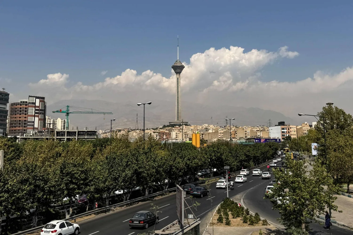 This photo shows a general view of Milad Tower in Tehran on September 27, 2026. (AFP)