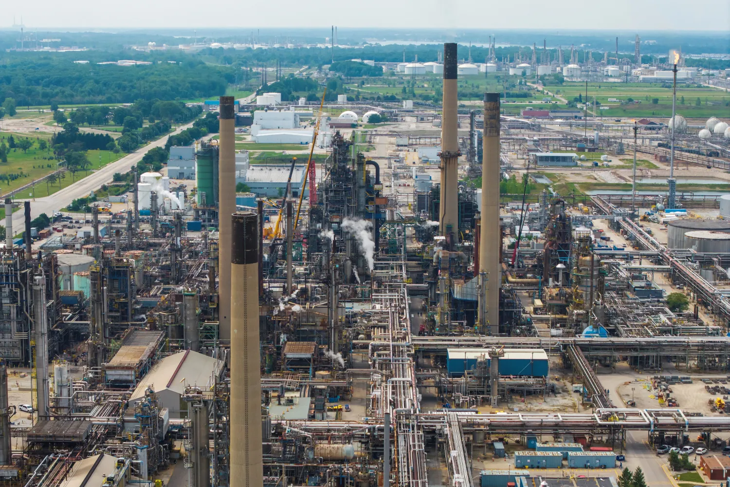 A drone view shows the Imperial Oil refinery in Sarnia's Chemical Valley industrial corridor in Sarnia, Ontario, Canada, September 2, 2026. (Reuters)