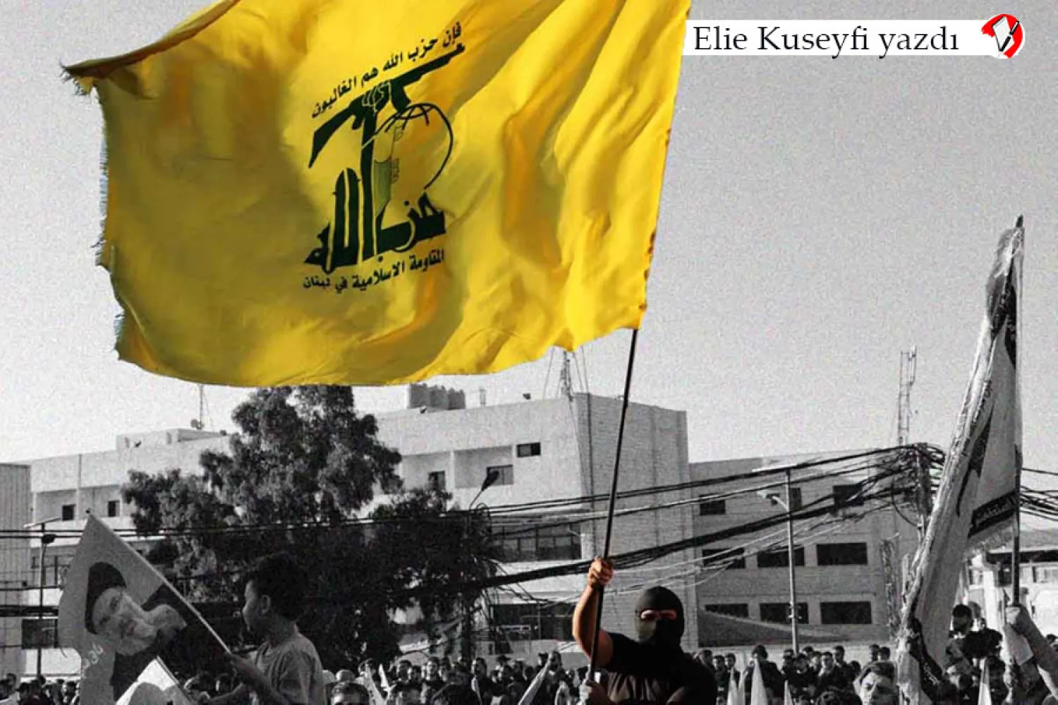 Hizbullah destekçileri, Beyrut'un güney banliyösünde liderleri Hasan Nasrallah'ın suikastının ikinci yıldönümü anma töreninde Hizbullah bayrağını dalgalandırıyor, 27 Eylül 2026 (AFP)  