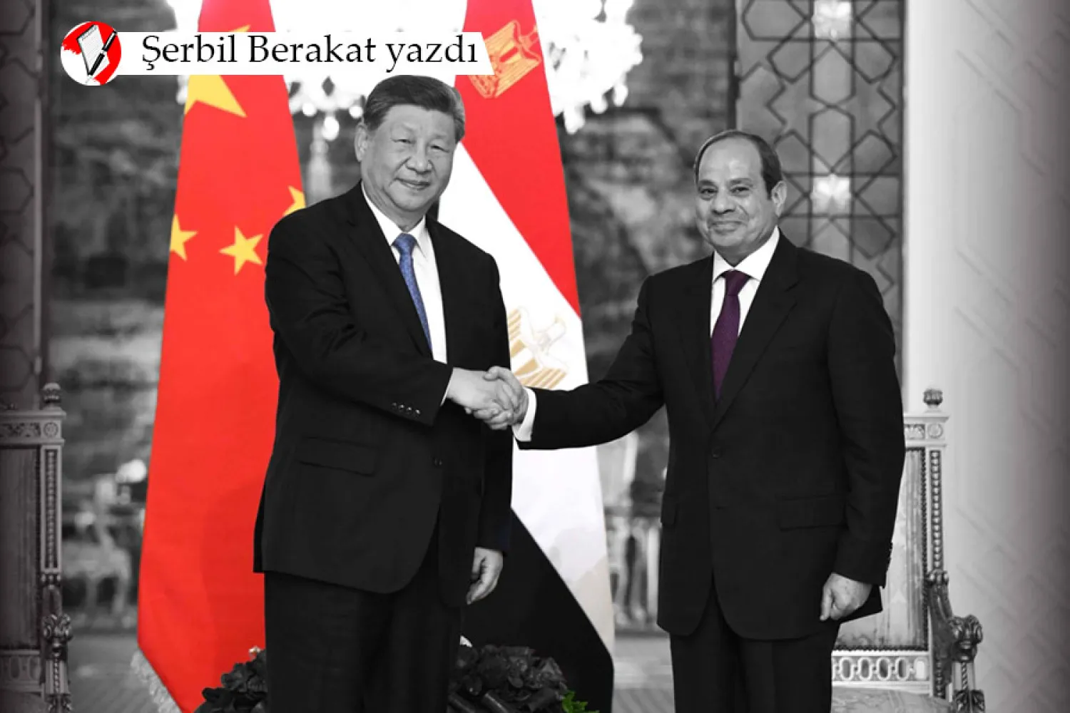 Çin Devlet Başkanı Şi Cinping, Kahire'de görüştüğü Mısır Devlet Başkanı Abdulfettah es-Sisi ile el sıkışıyor, 2 Eylül 2026 (AP) 