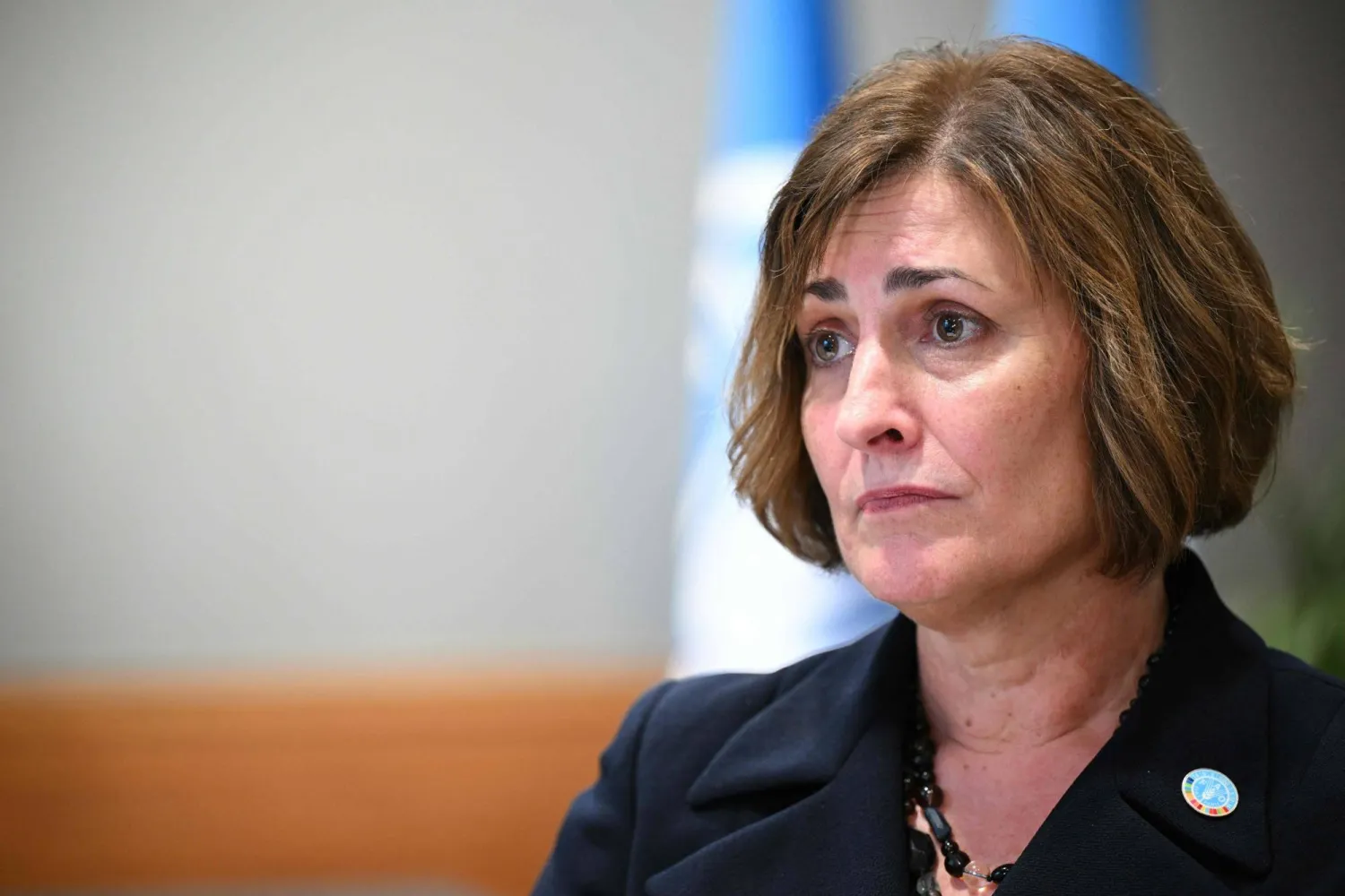 Deputy Director-General of the UN's Food and Agriculture Organization (FAO) Beth Bechdol speaks during an interview with AFP in Beirut on October 1, 2026. (AFP)