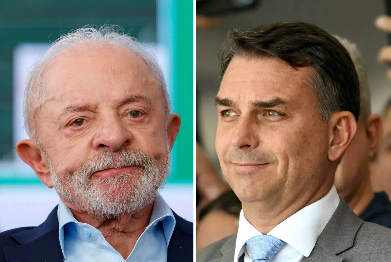 Brezilya Devlet Başkanı Luiz Inácio Lula da Silva (solda) ve muhalefet adayı Flávio Bolsonaro (AFP)