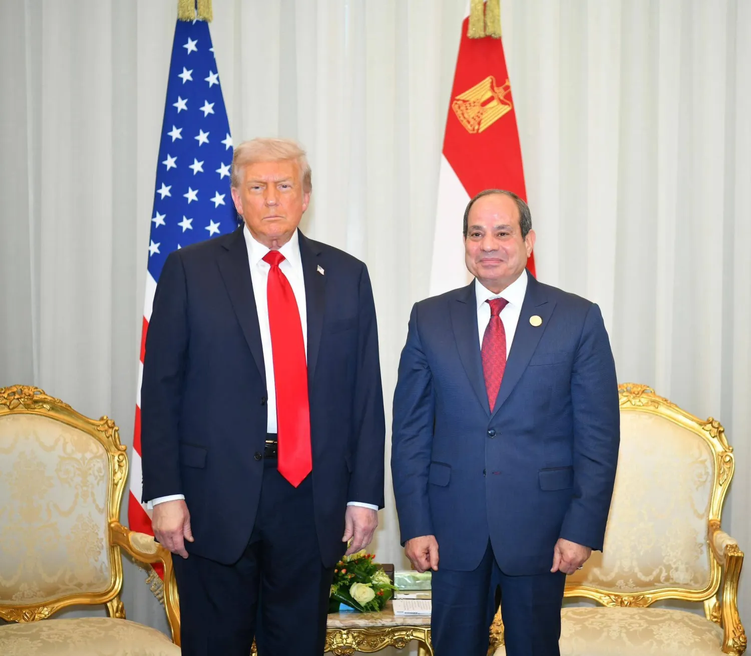 الرئيس المصري عبد الفتاح السيسي ونظيره الأميركي دونالد ترمب (الرئاسة المصرية)