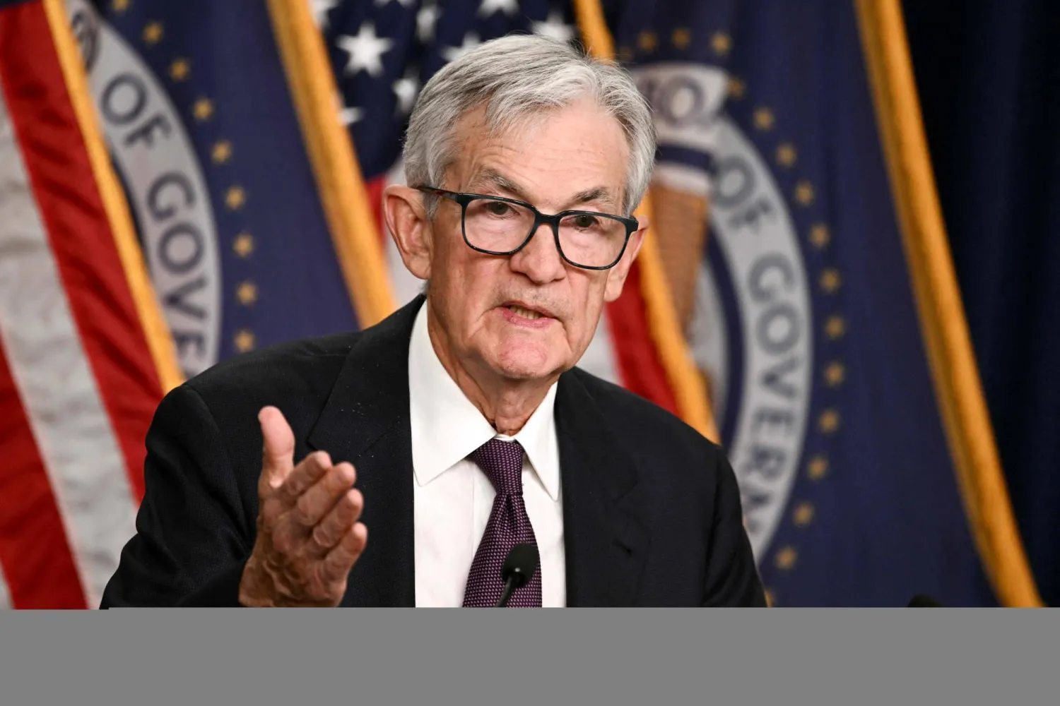 (FILES) US Federal Reserve Chair Jerome Powell speaks during a press conference following the Federal Open Market Committee meeting at the Federal Reserve Board Building in Washington, DC, on March 18, 2026. (Photo by Brendan SMIALOWSKI / AFP)