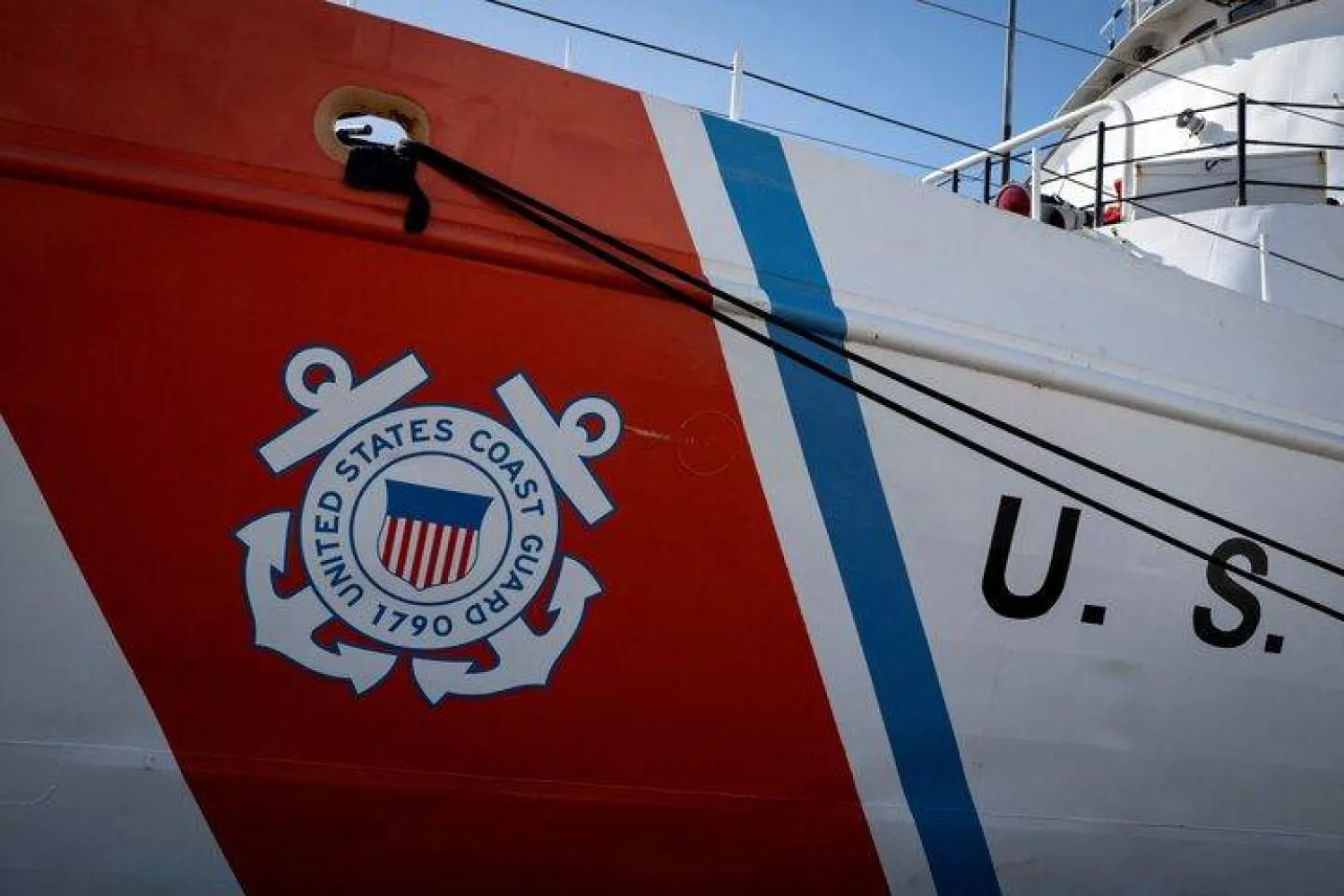 A detail view of the US Coast Guard Cutter Valiant in Miami Beach, Florida, US March 6, 2025. REUTERS/Marco Bello/File Photo