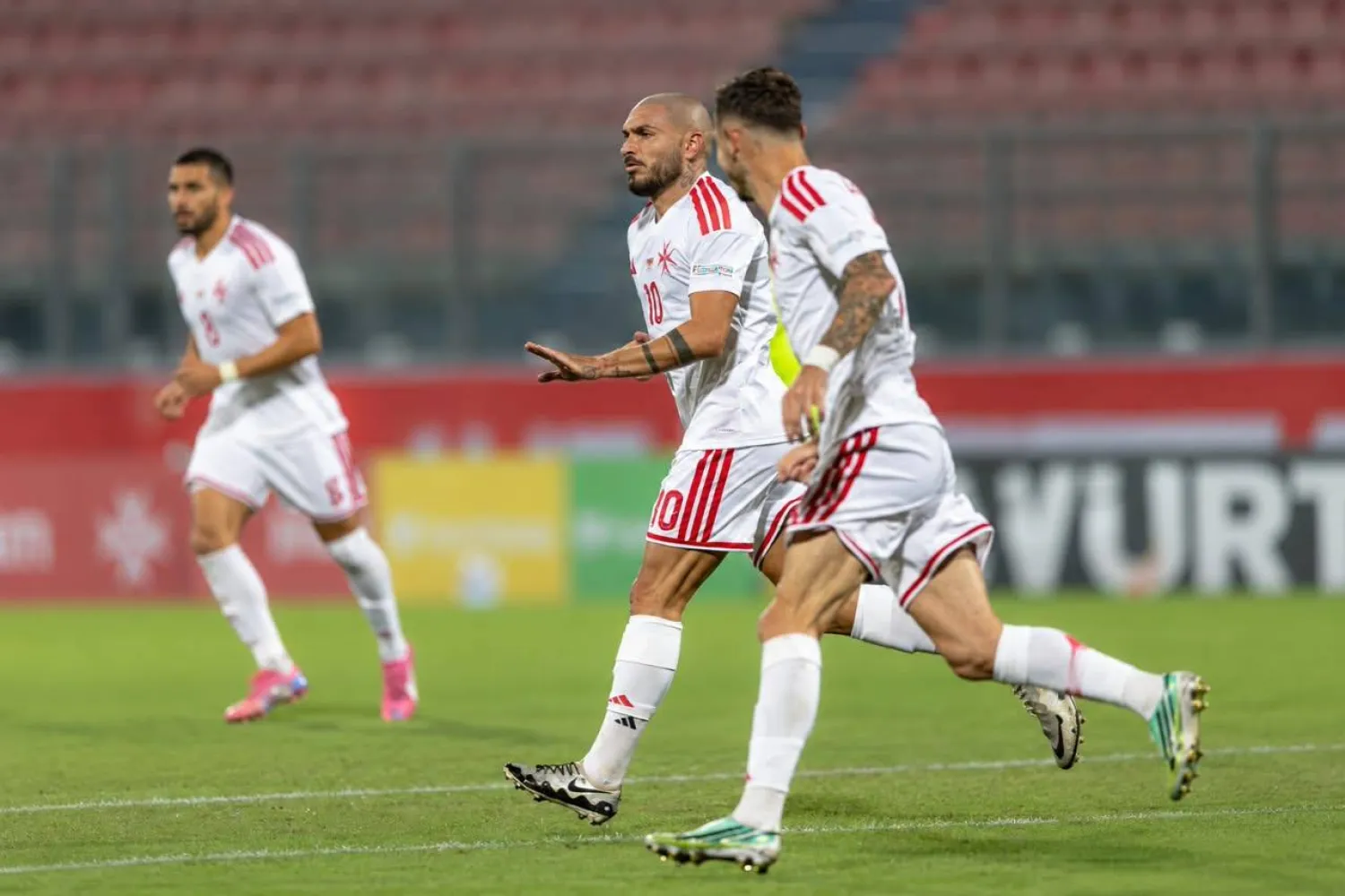 احتفالية لاعبي مالطا بهدف الفوز على آندورا (الاتحاد المالطي)