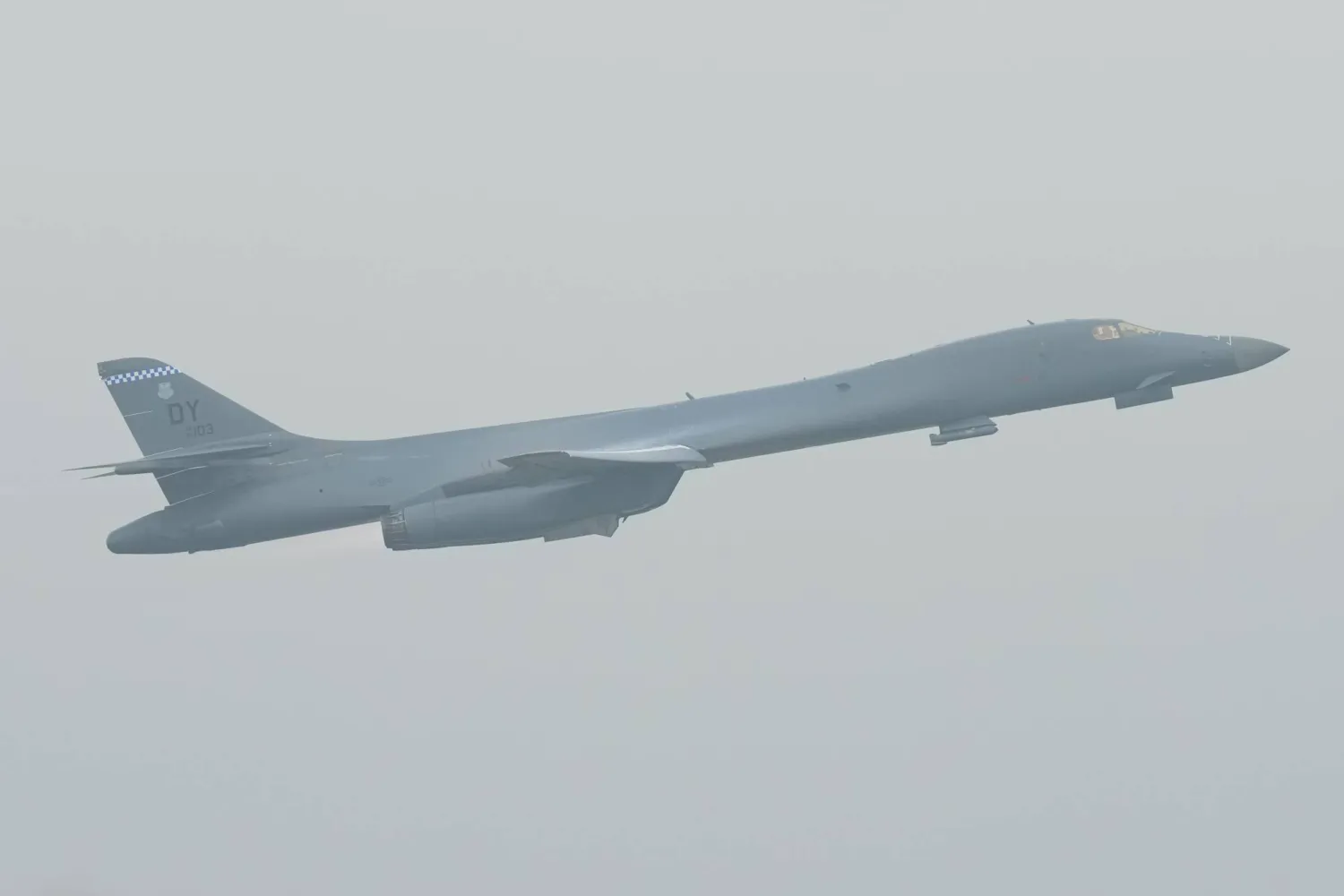 A B-1 bomber takes off from RAF Fairford in Fairford, England, Tuesday, Sept. 29, 2026. (AP)