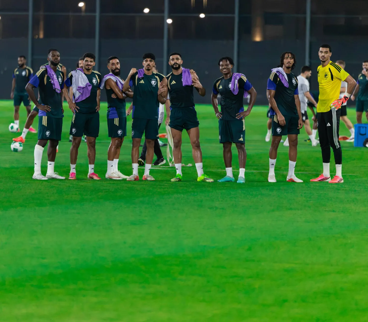 لاعبو المنتخب السعودي خلال التحضيرات (الاتحاد السعودي)