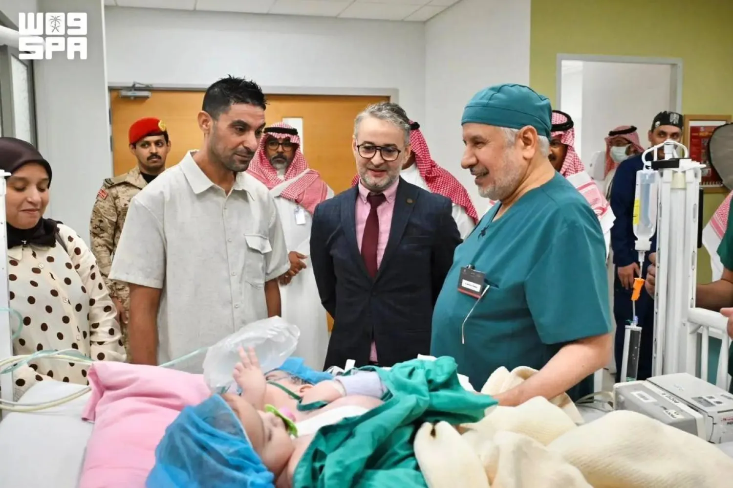 The medical and surgical team of the Saudi Conjoined Twins Program began the separation surgery for 13-month-old Moroccan conjoined twins. SPA