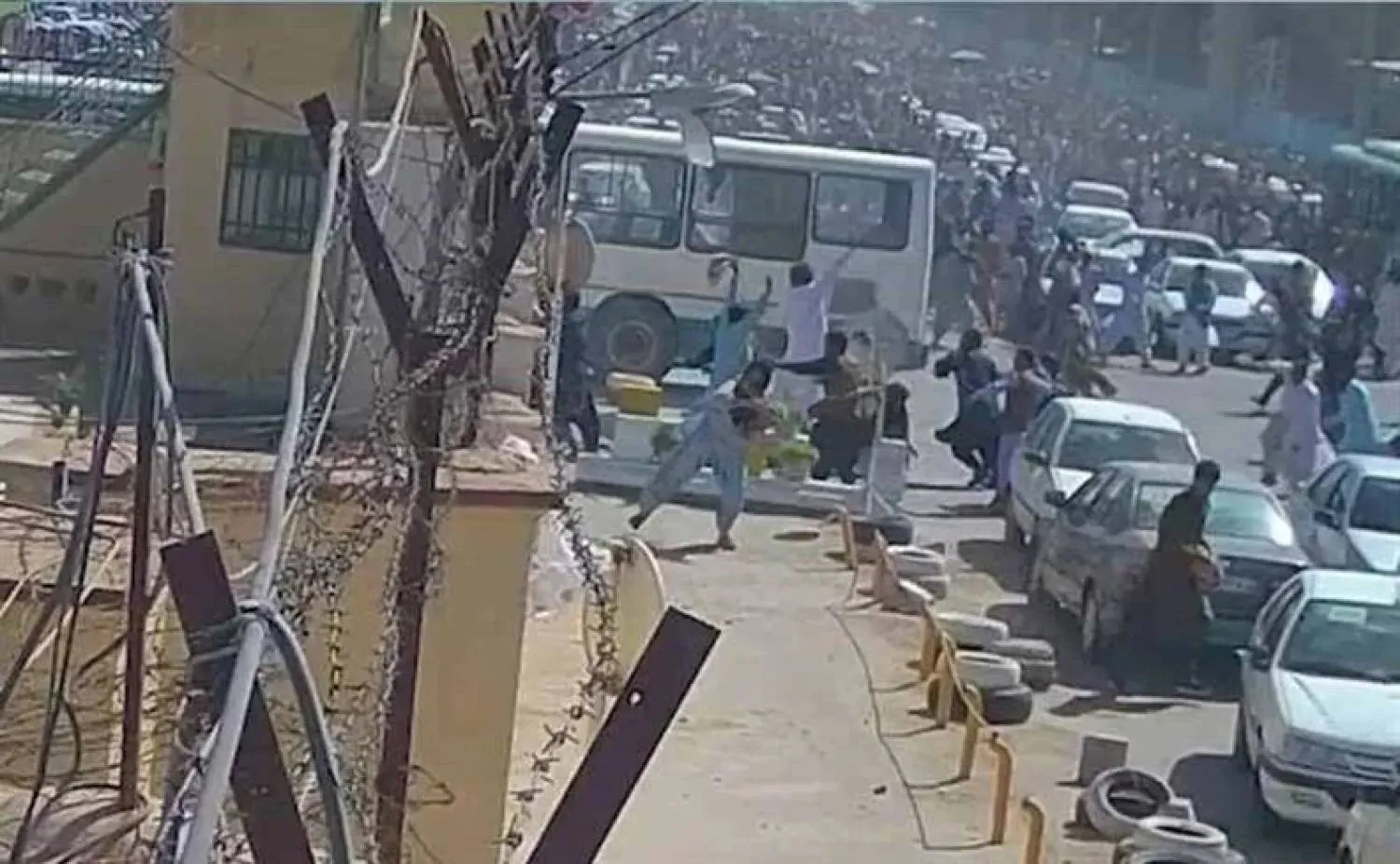 An image published by the Mizan news agency showing unrest in Zahedan, the capital of Sistan and Baluchestan province, on July 8.