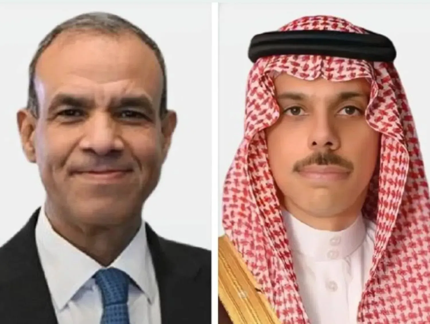Suudi Arabistan Dışişleri Bakanı Prens Faysal bin Ferhan ve Mısır Dışişleri Bakanı Bedr Abdülati