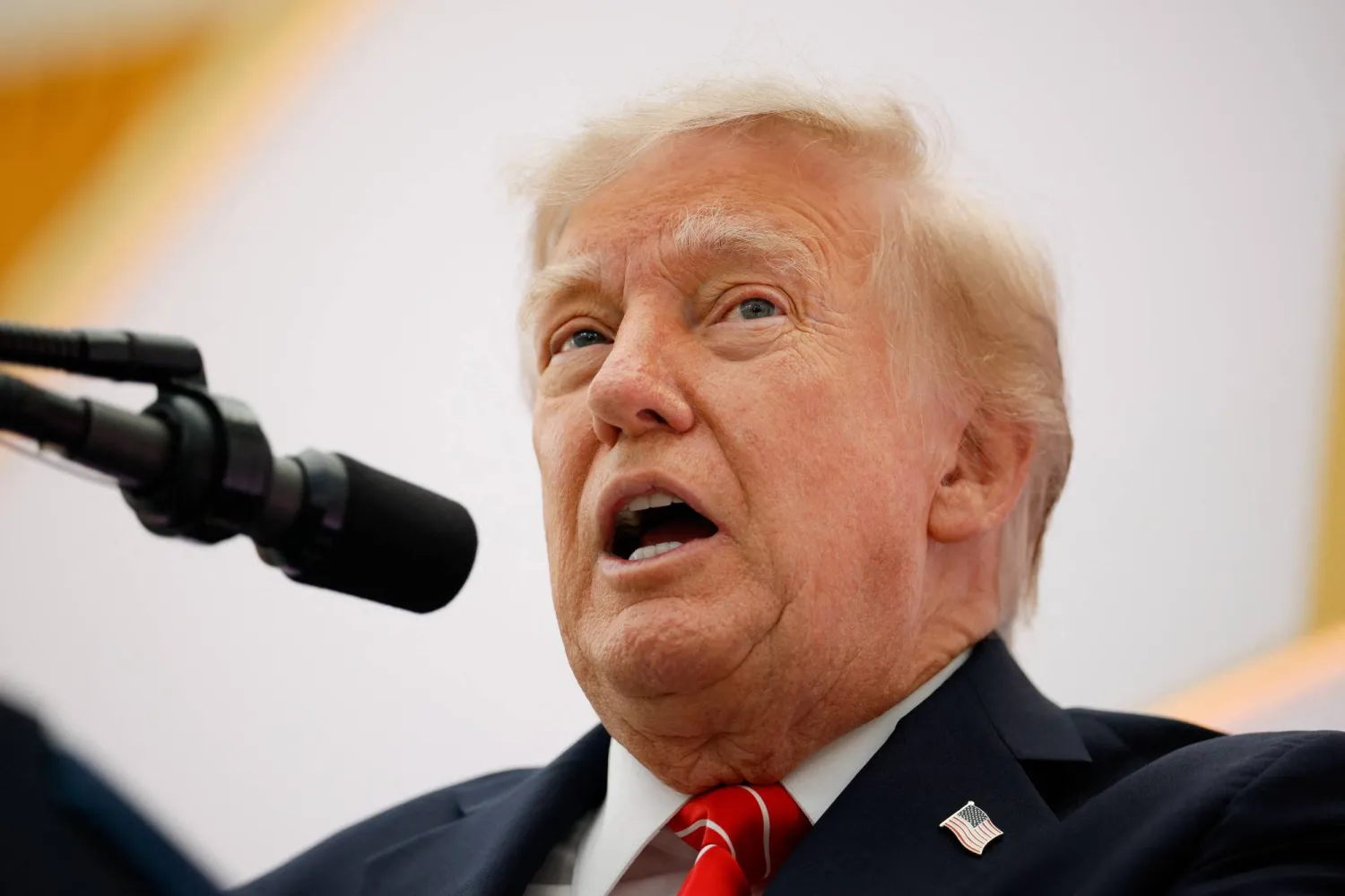 US President Donald Trump delivers remarks during the "A New Golden Age" summit at the US Institute of Peace, renamed The Donald J. Trump Institute of Peace by the Trump administration, in Washington, DC, US, October 8, 2026. REUTERS/Evan Vucci