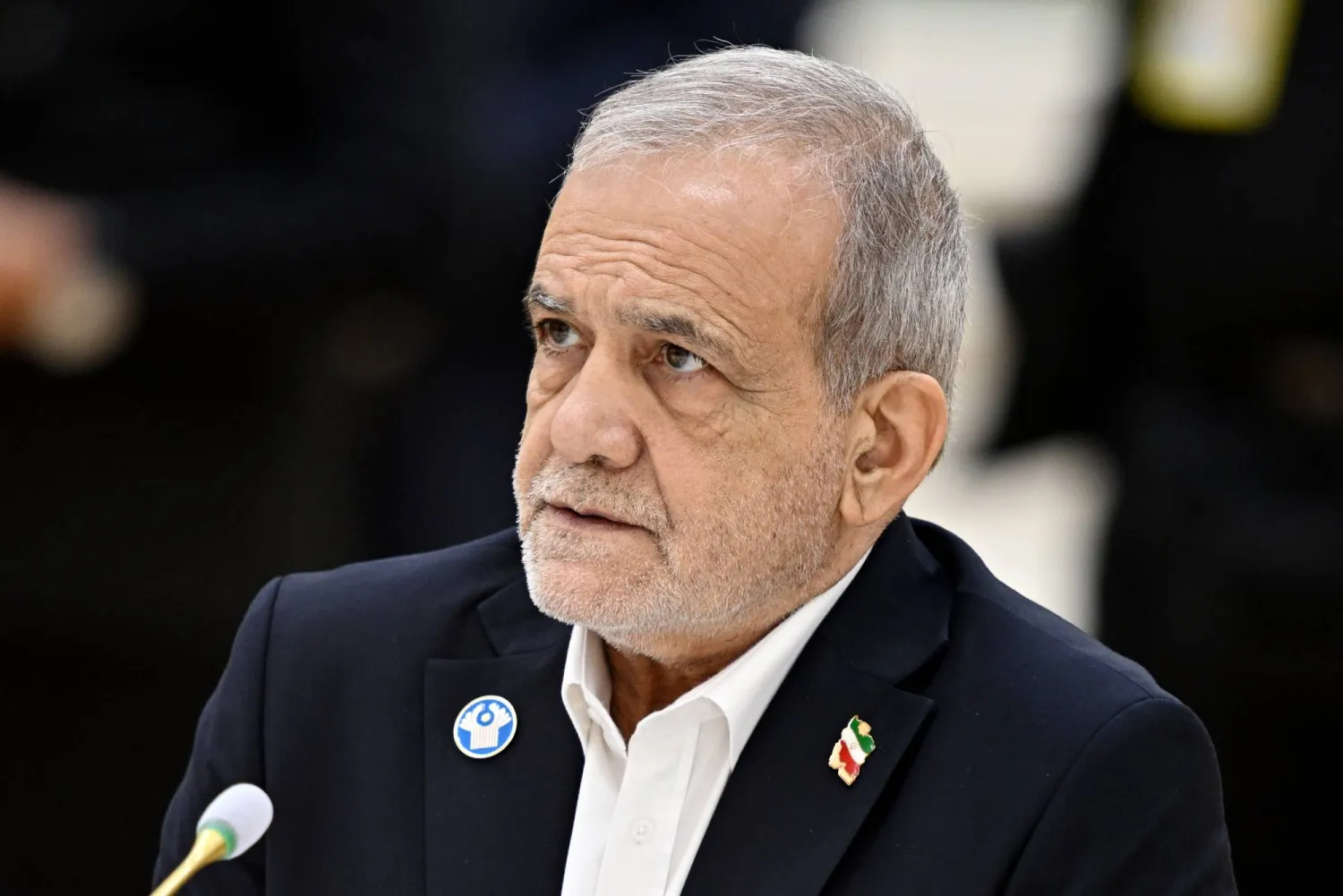 Iranian President Masoud Pezeshkian attends an expanded format meeting of the Commonwealth of Independent States (CIS) Council of Heads of State at the Avaza national tourist zone outside Turkmenbashi, Turkmenistan, 09 October 2026.  EPA/SERGEY BOBYLEV/SPUTNIK/KREMLIN POOL
