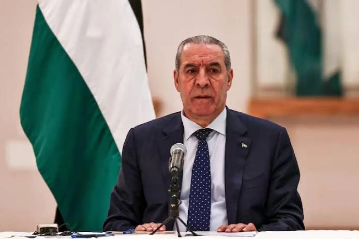 Palestinian vice president Hussein al-Sheikh attends a meeting with ambassadors in Ramallah, in the occupied West Bank, on February 10, 2026. ZAIN JAAFAR/Pool via REUTERS