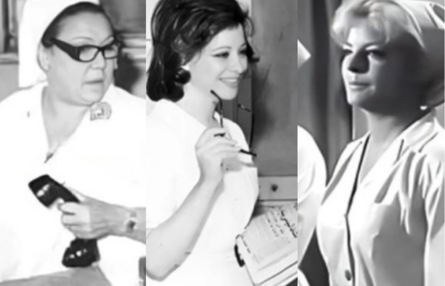 صورة مركبة للفنانة نادية لطفي و«سيدة الشاشة» فاتن حمامة والنجمة تحية كاريوكا 