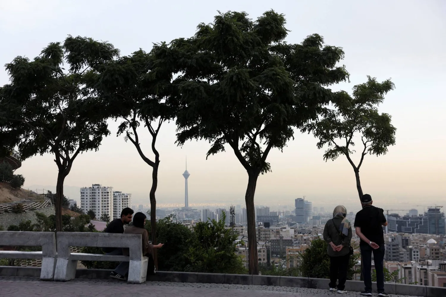 Iranian people in a park, with Milad Tower in the background, in Tehran, Iran, October 6, 2026. Majid Asgaripour/WANA (West Asia News Agency) via REUTERS