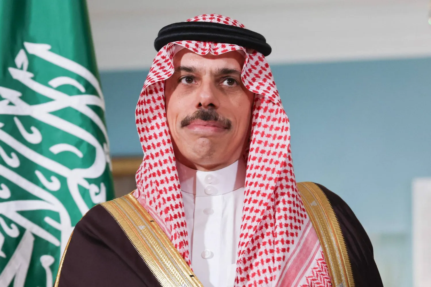 Saudi Foreign Minister Prince Faisal bin Farhan bin Abdullah looks on alongside US Secretary of State Marco Rubio as they pose for photos before a meeting at the US State Department on September 28, 2026 in Washington, DC. (Getty Images/AFP) 