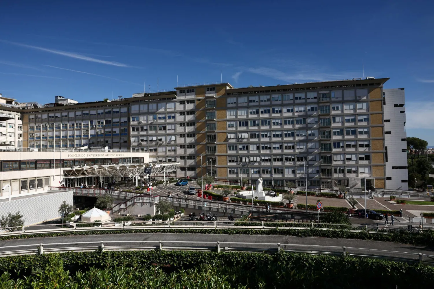 A general view shows Gemelli Hospital, where Pope Leo is expected to undergo surgery this week to remove a small growth on his lung, in Rome, Italy, October 11, 2026. (Reuters)