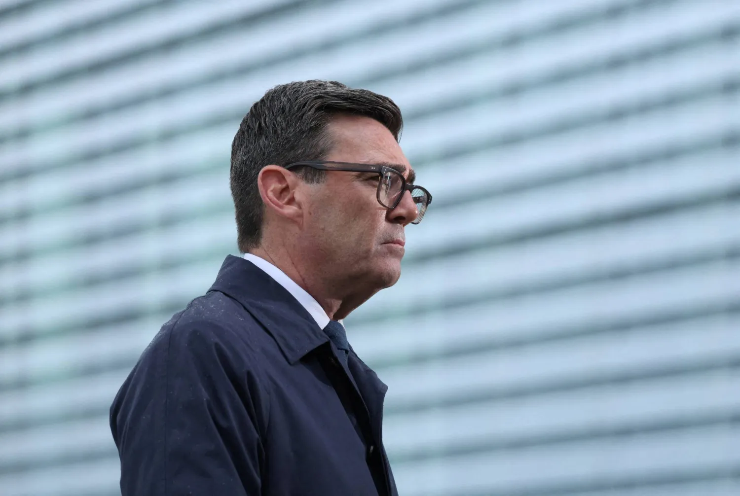 British Prime Minister Andy Burnham gives a television interview following his meeting with German Chancellor Friedrich Merz, in Berlin, Germany, October 8, 2026. (Sean Gallup/Pool via Reuters)